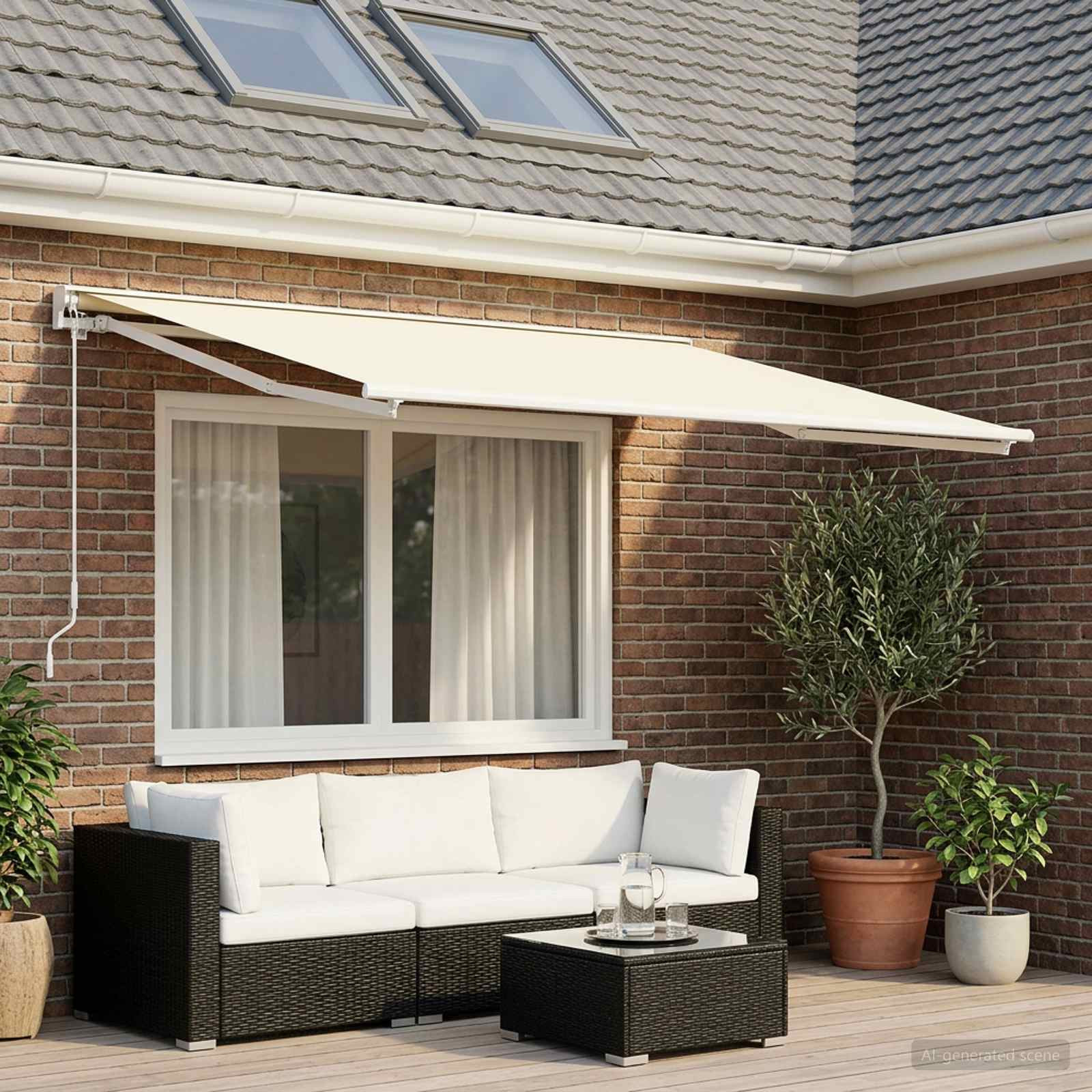 vidaXL Markisenersatzstoff Creme 600 x 300 cm Polyester