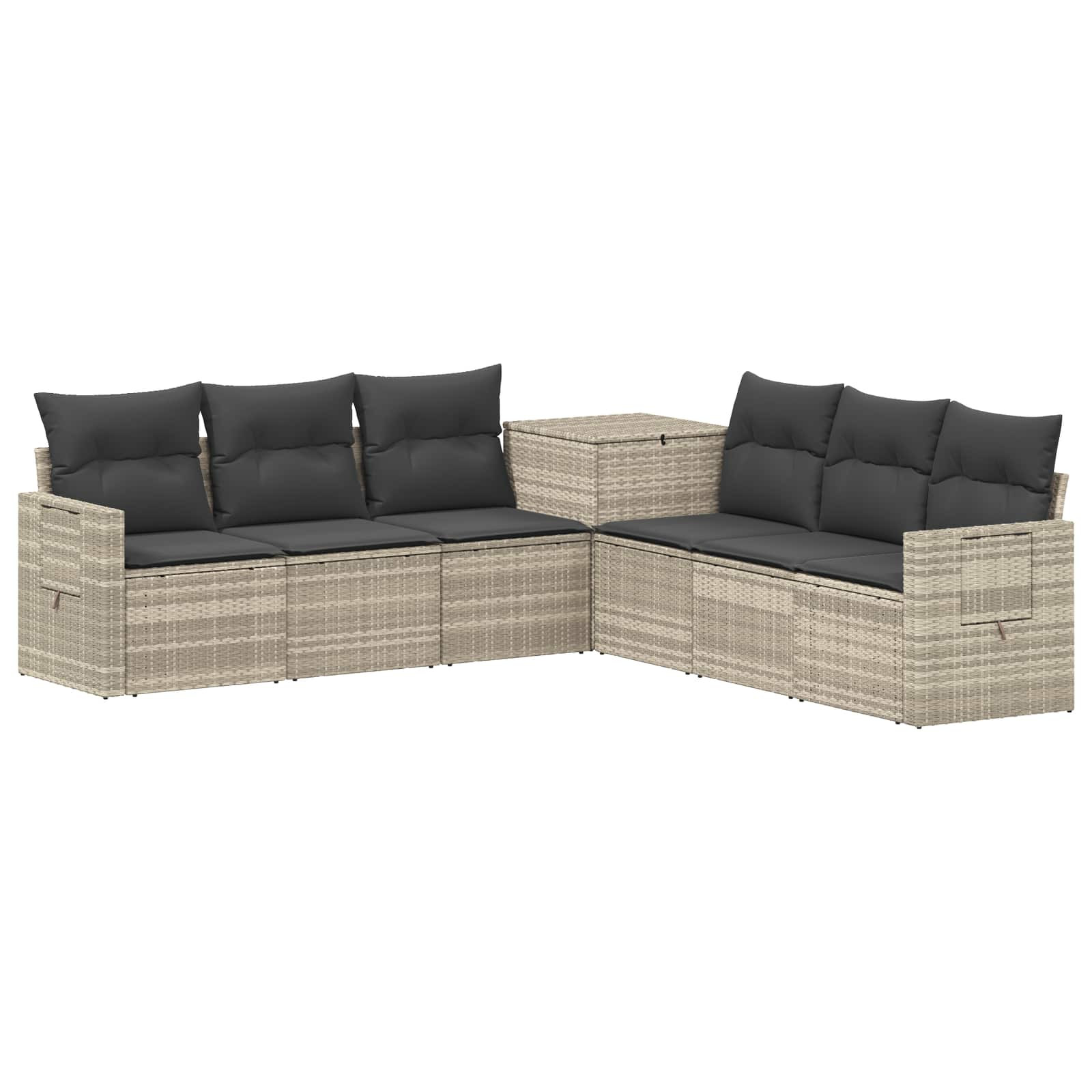 vidaXL Sofa Set 7 pcs Hellgrau und Dunkelgrau Polyrattan und Stahl