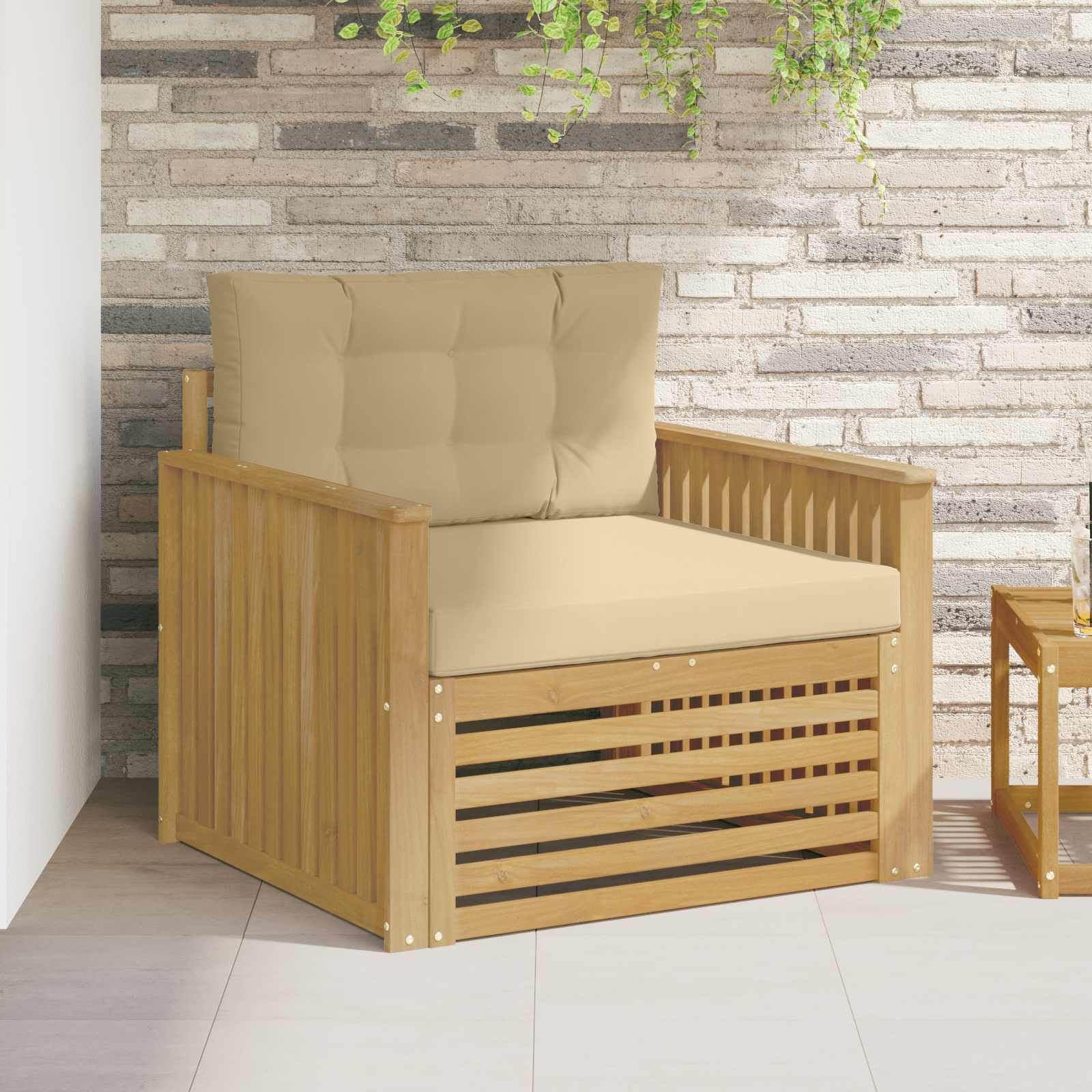 vidaXL Outdoor-Sofa Polyester Weiß