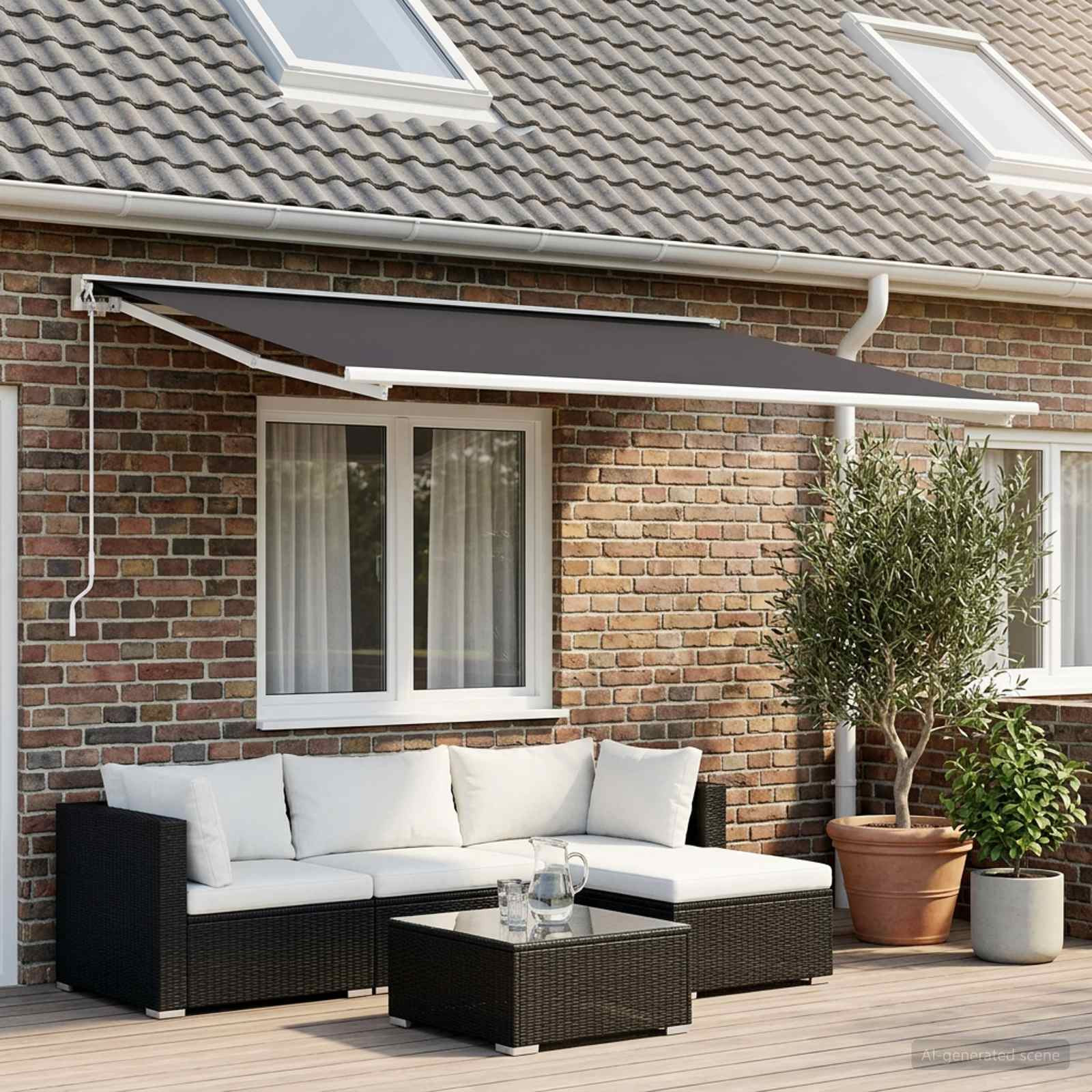 vidaXL Markisenersatzstoff Anthrazit 350 x 200 cm Polyester