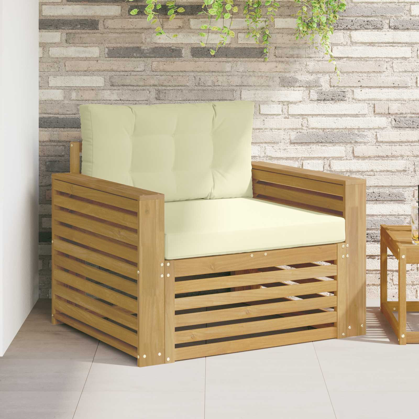 vidaXL Outdoor-Sofa Polyester Braun und Creme