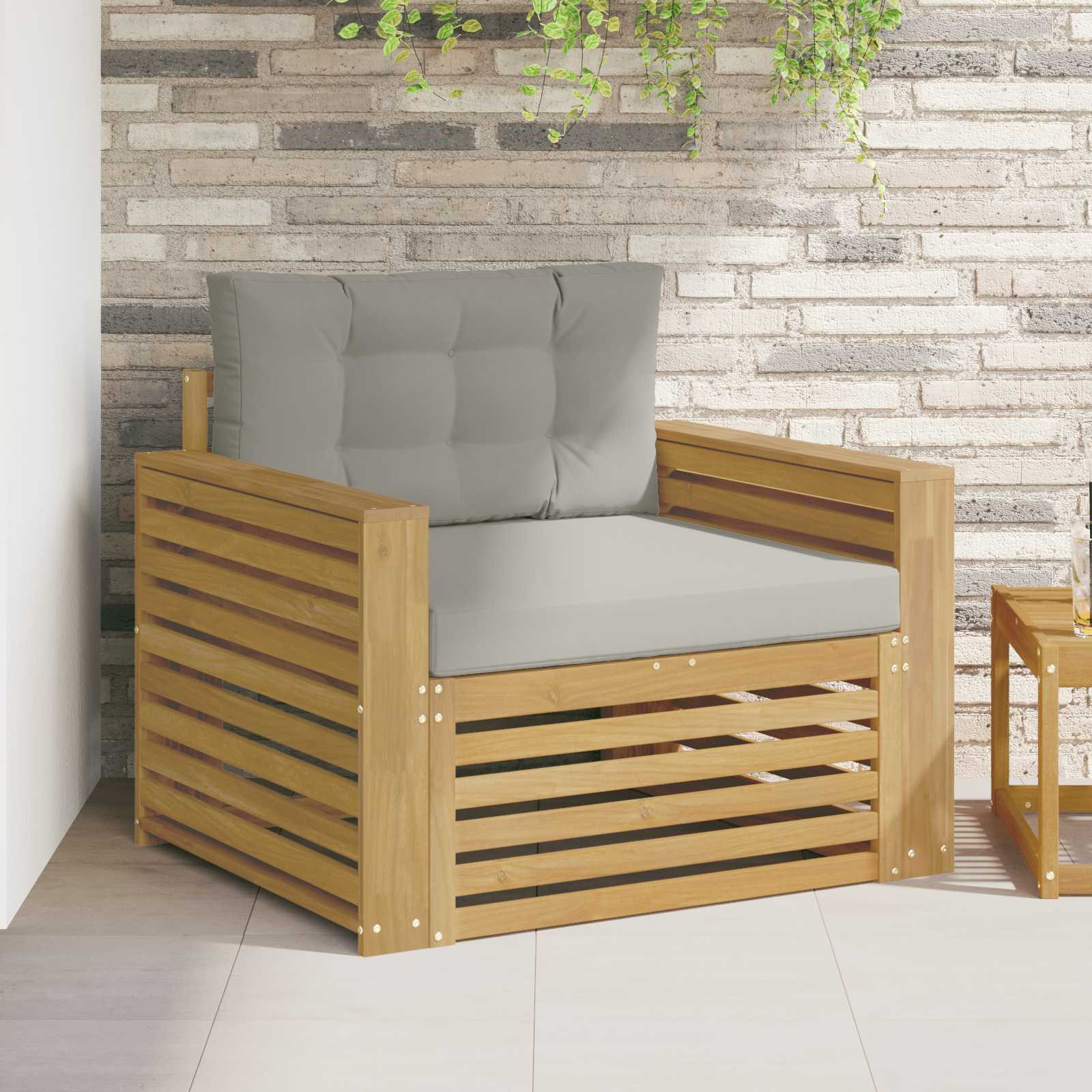 vidaXL Outdoor-Sofa Polyester Braun und Hellgrau