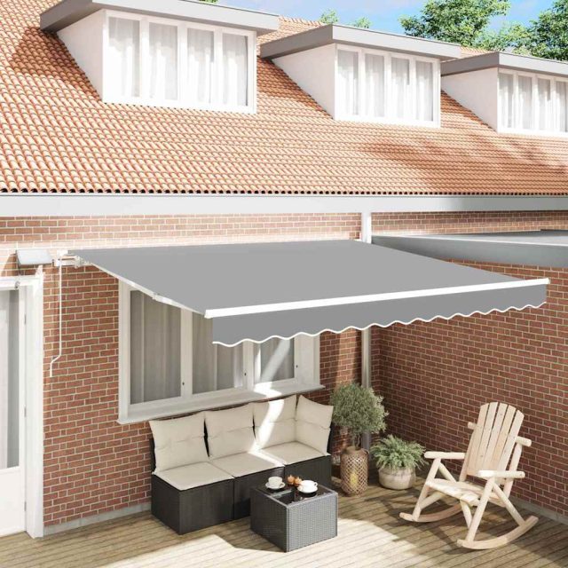 vidaXL Markisenrahmen mit LED-Lichtleisten Weiß 350 x 250 cm Aluminium