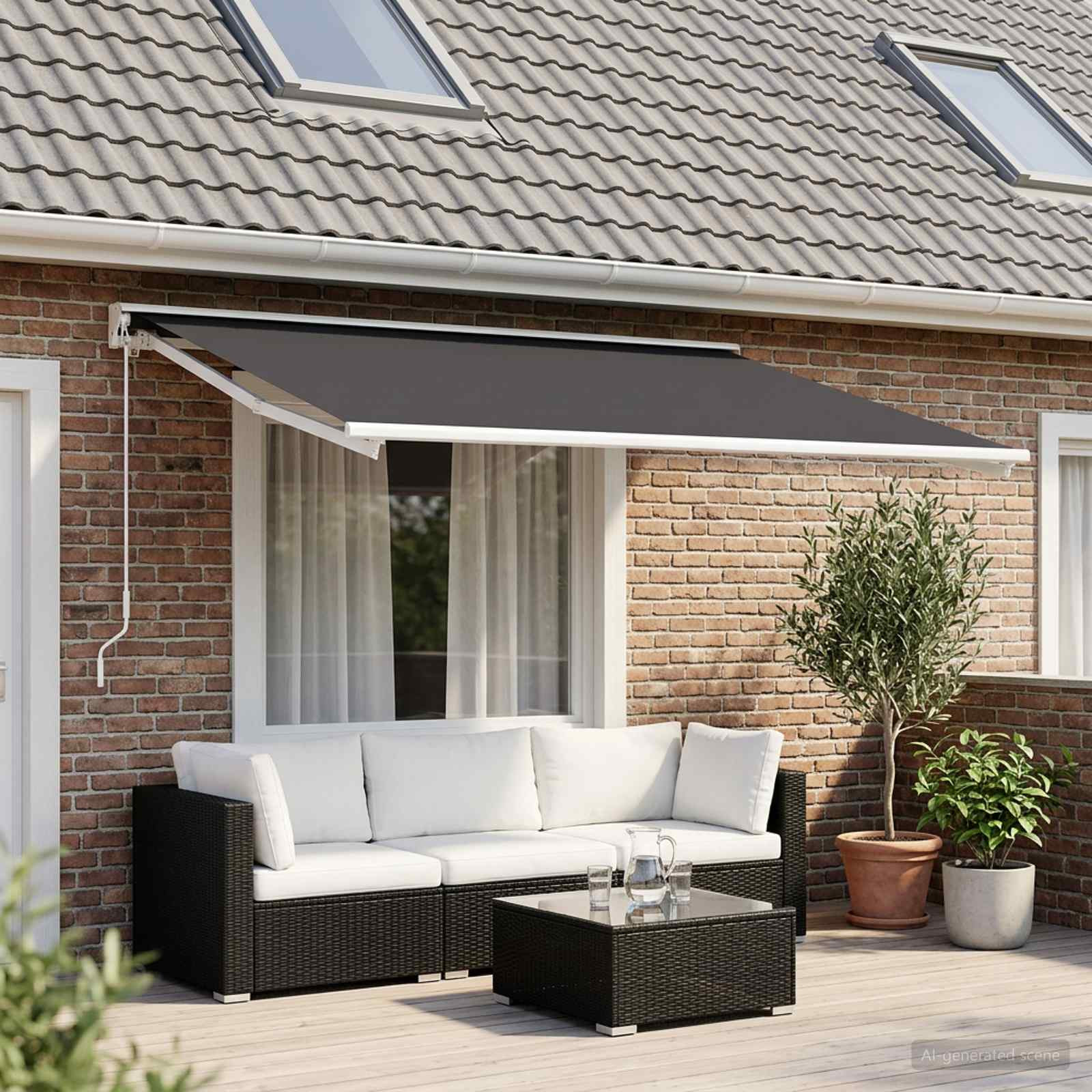 vidaXL Markisenersatzstoff Anthrazit 450 x 350 cm Polyester