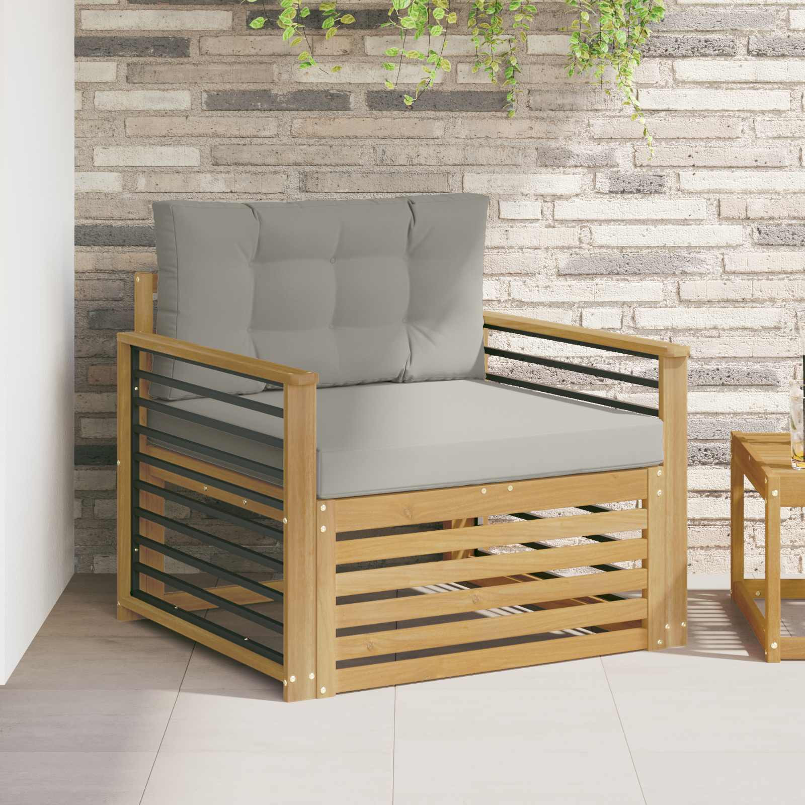 vidaXL Outdoor-Sofa Polyester Weiß