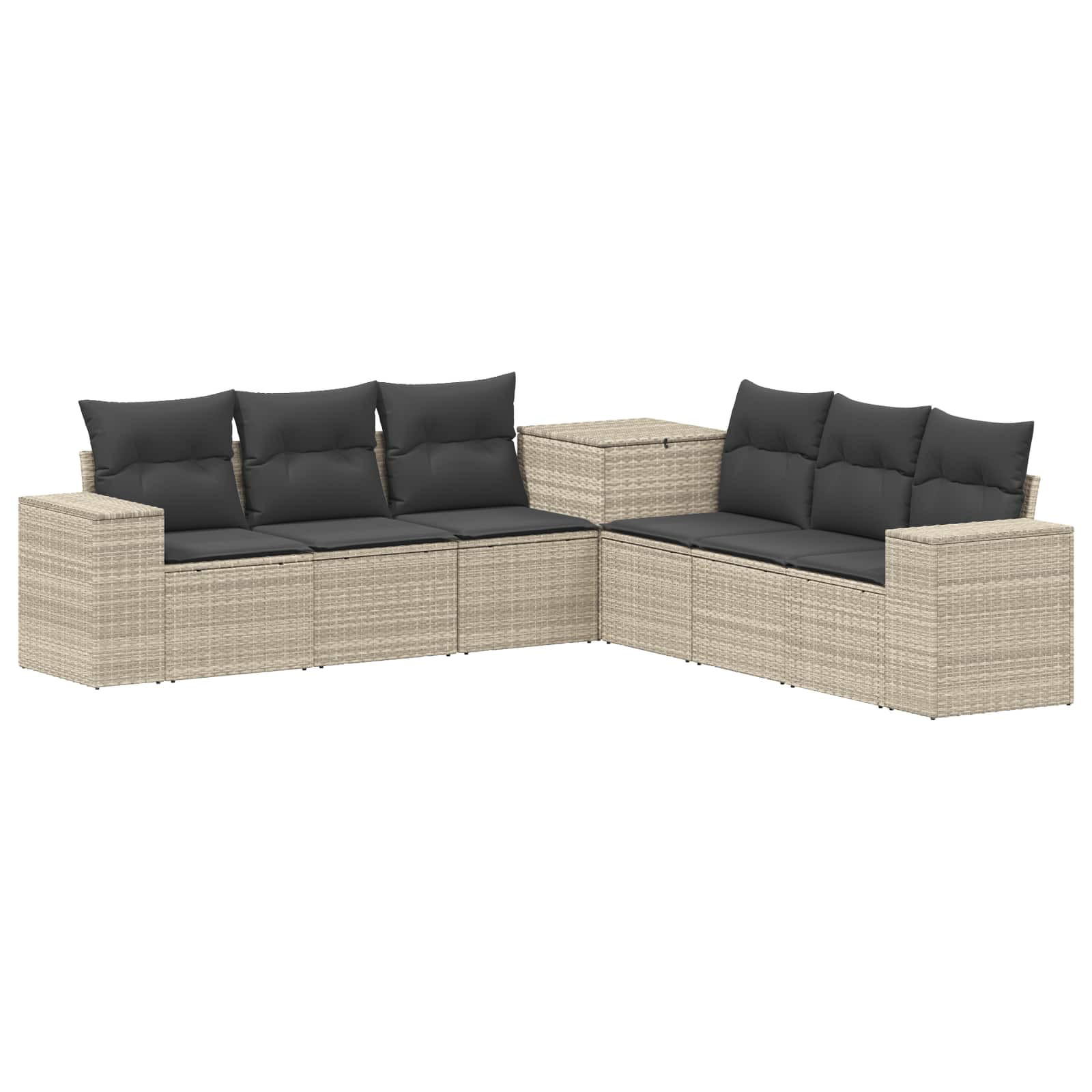 vidaXL Sofa Set 7 pcs Hellgrau und Dunkelgrau Polyrattan und Stahl
