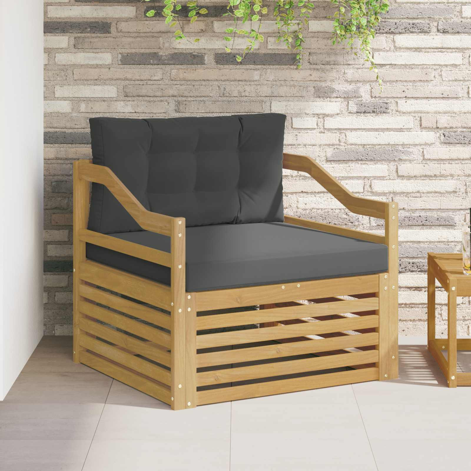 vidaXL Outdoor-Sofa Weiß und Anthrazit