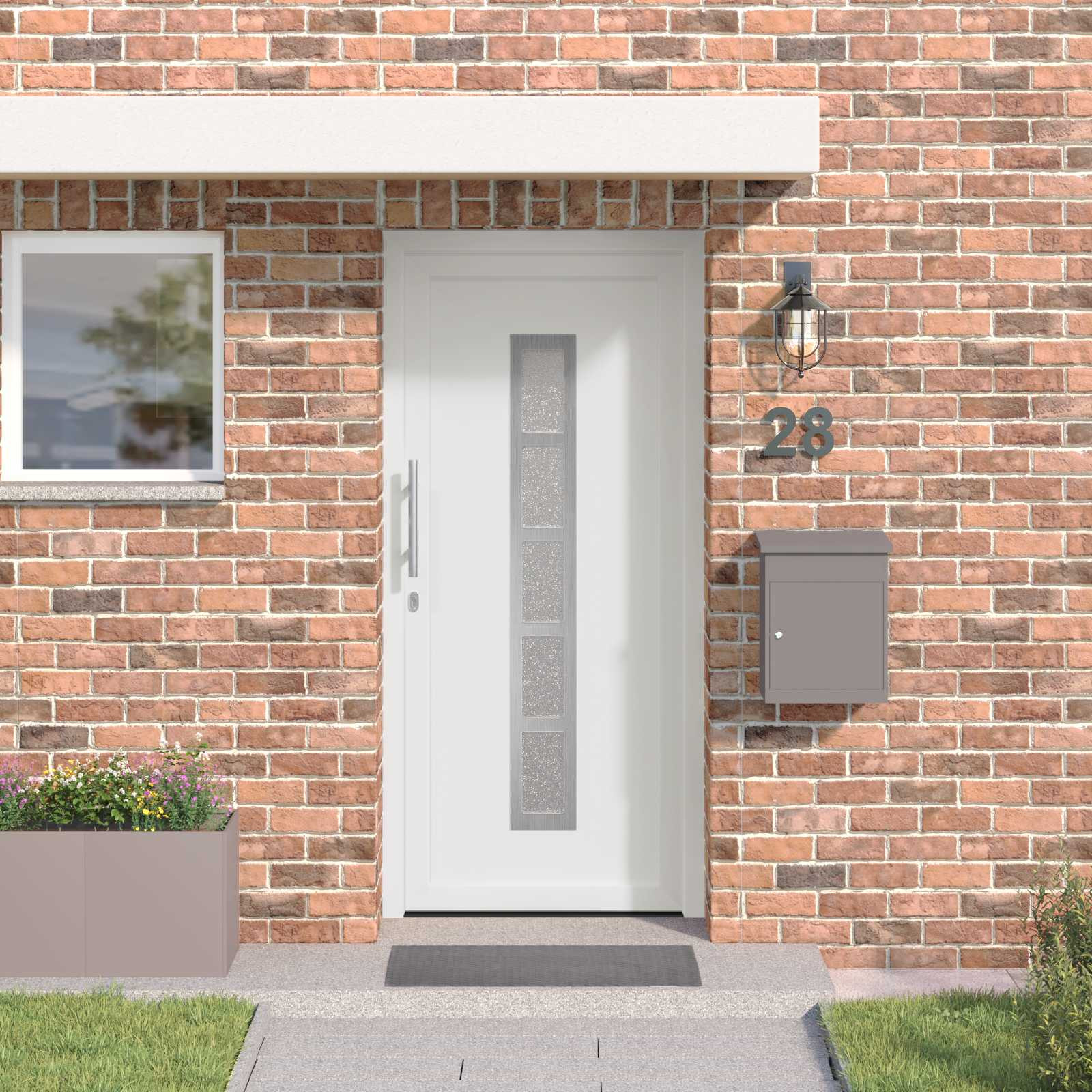 vidaXL Vordertür Weiß 108 x 208 cm PVC