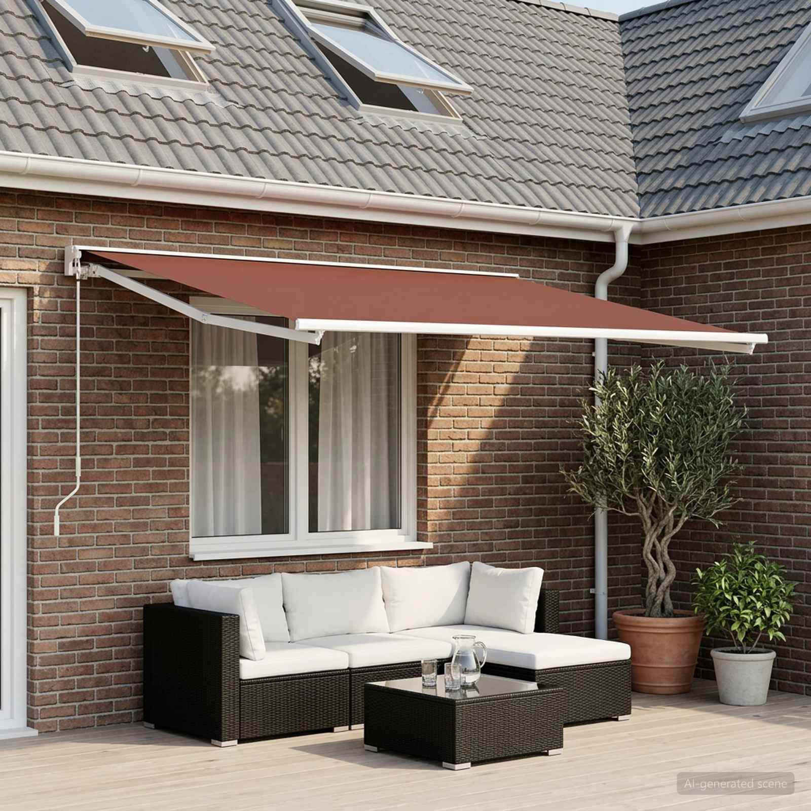 vidaXL Markisenersatzstoff Braun 300 x 200 cm Polyester