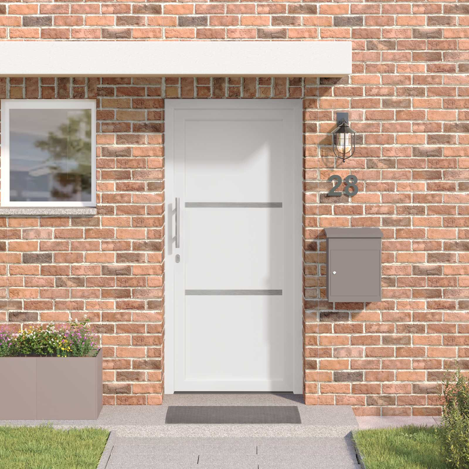 vidaXL Vordertür Weiß 98 x 200 cm PVC