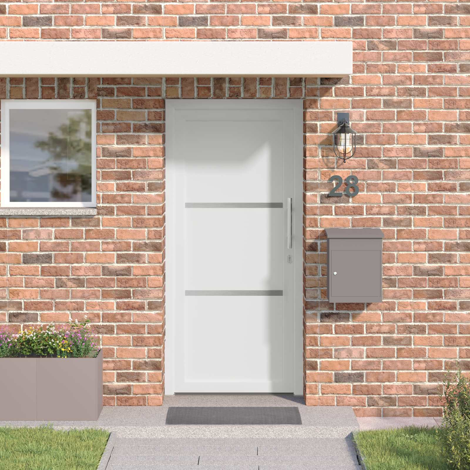 vidaXL Vordertür Weiß 98 x 200 cm PVC