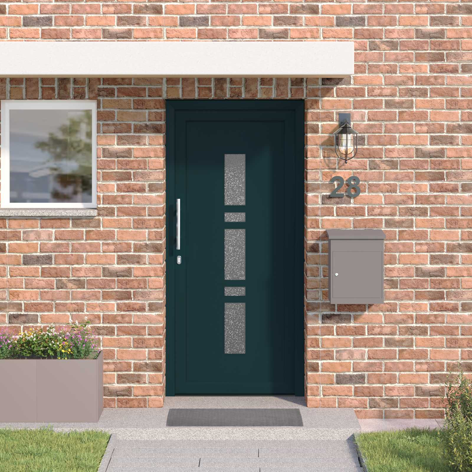 vidaXL Vordertür Anthrazit 98 x 208 cm PVC