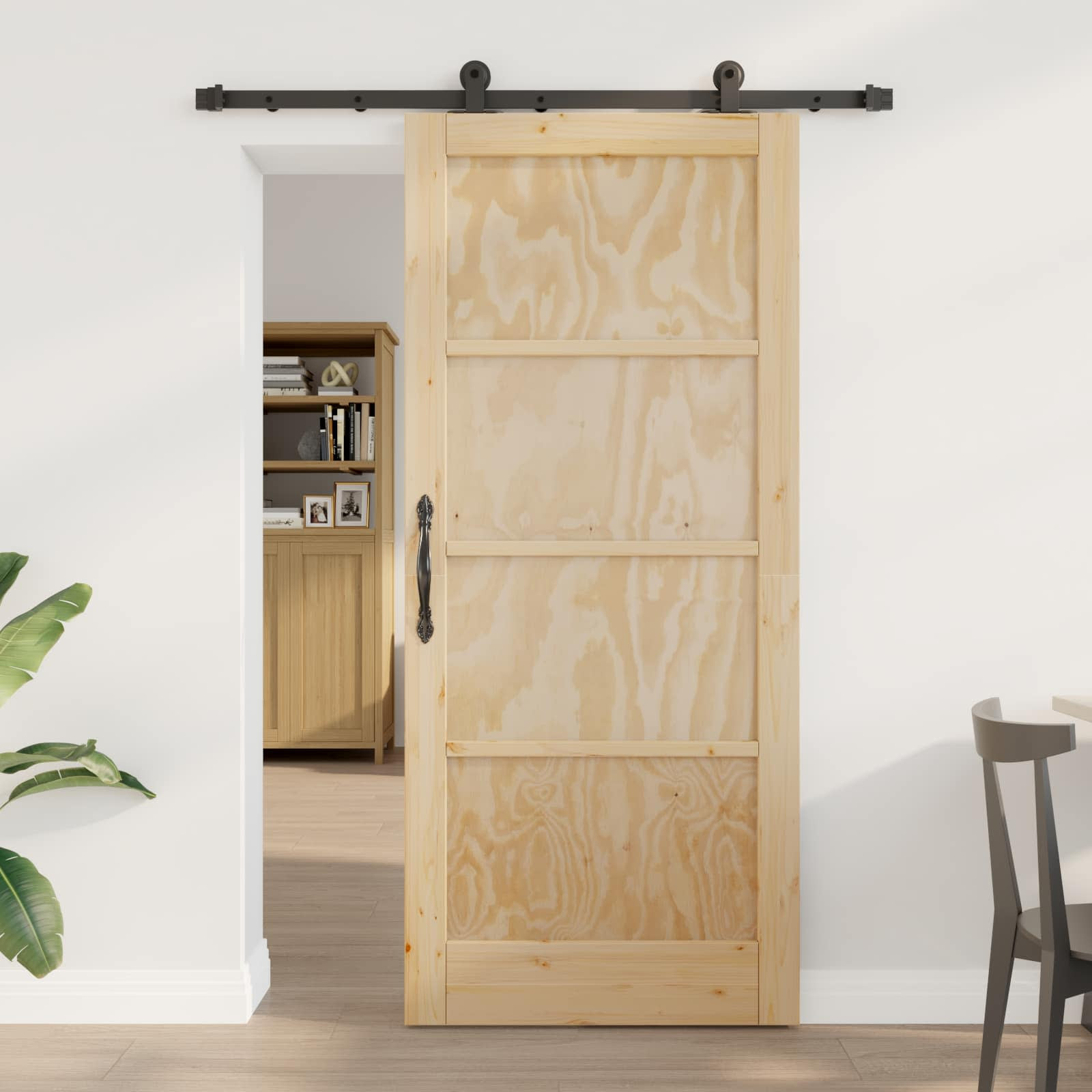 vidaXL Schiebetür ORKDAL Natur 86 x 198,5 cm Massives Kiefernholz