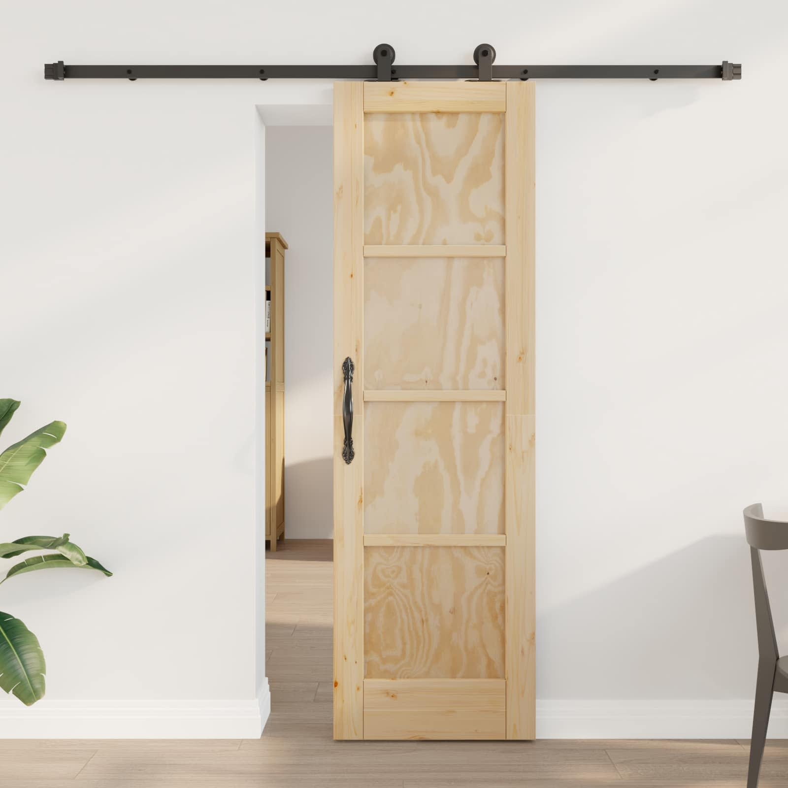 vidaXL Schiebetür ORKDAL Natur 61 x 198,5 cm Massives Kiefernholz