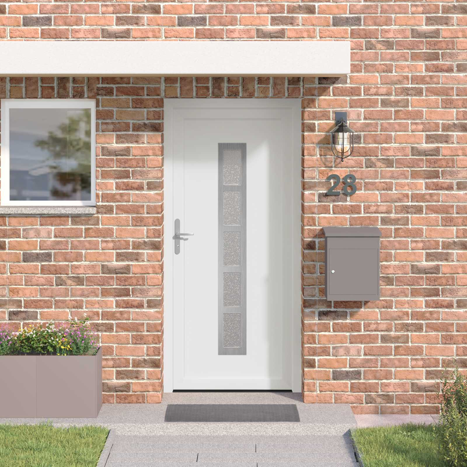 vidaXL Vordertür Weiß 88 x 200 cm PVC