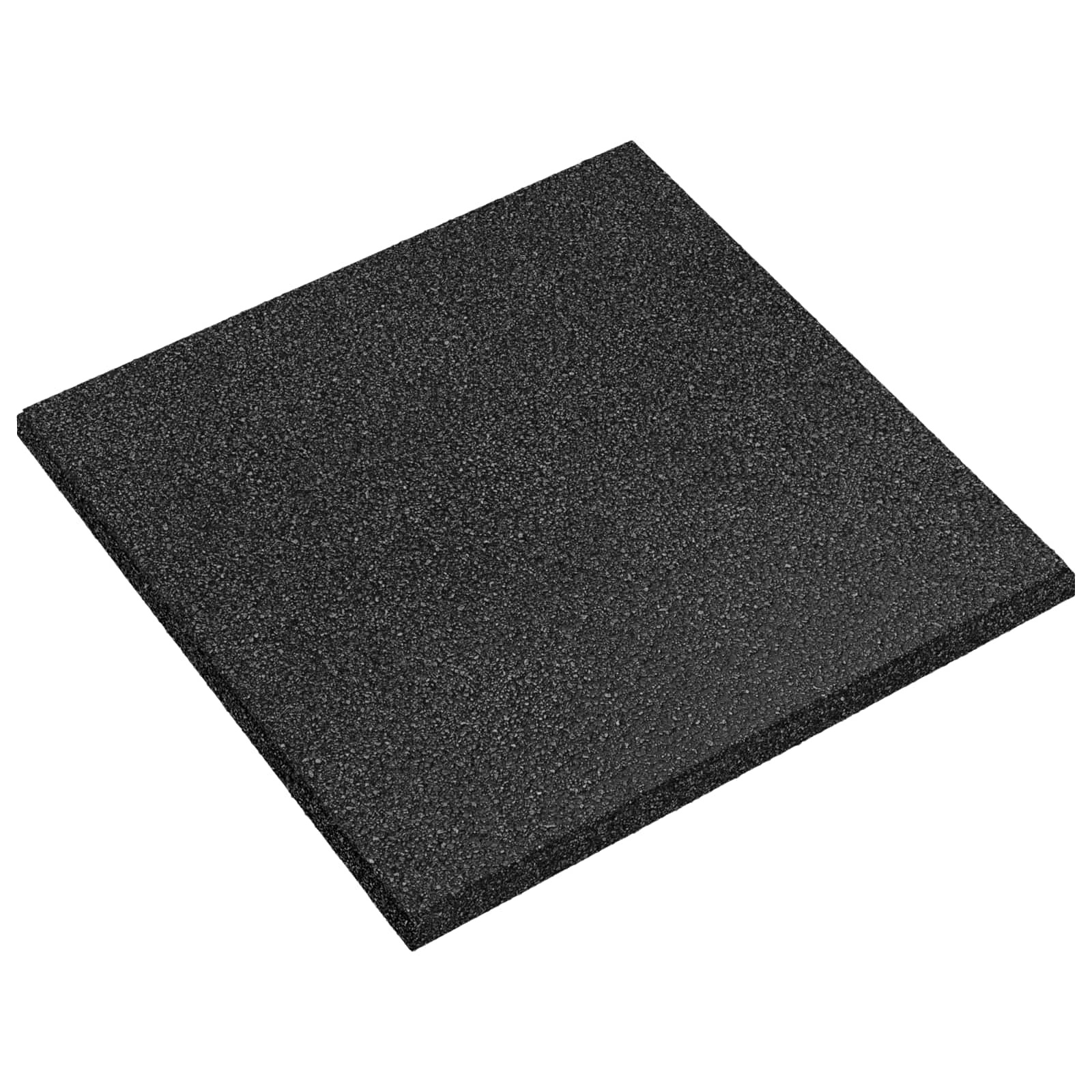 vidaXL Sturzschutzfliesen 24 stk. Schwarz 50 x 50 cm Gummi