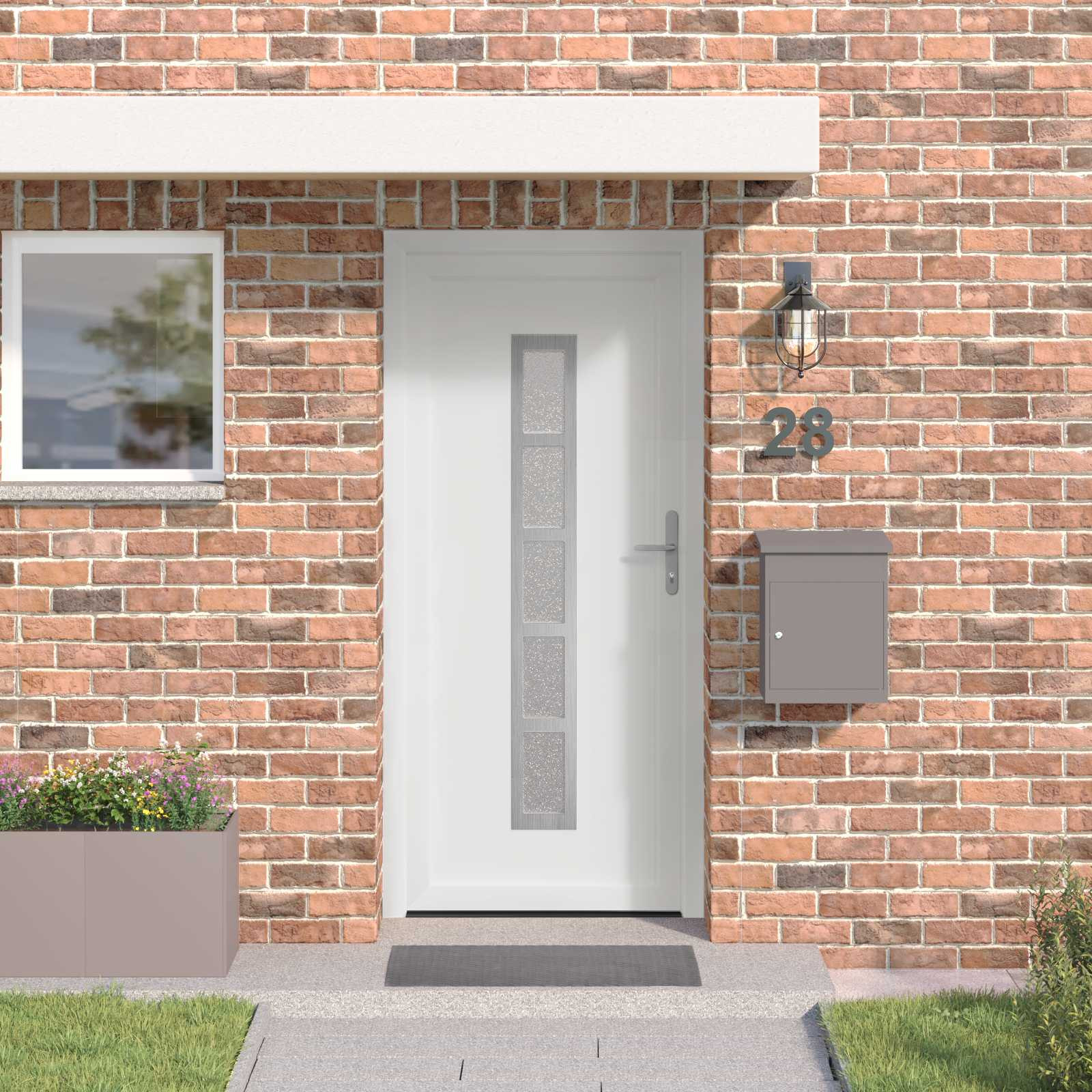 vidaXL Vordertür Weiß 98 x 208 cm PVC