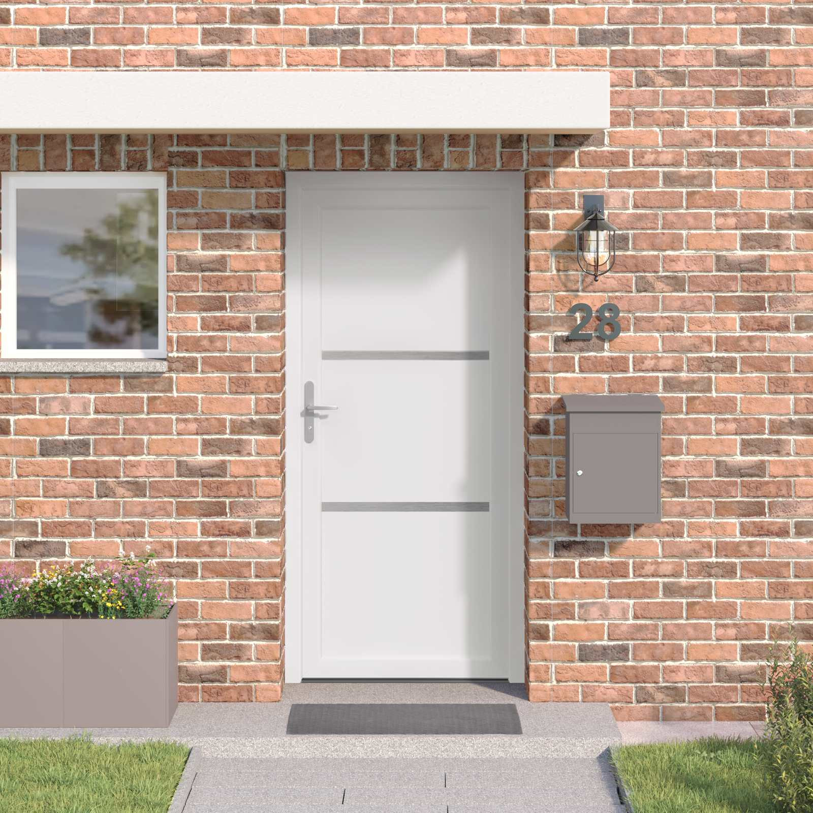 vidaXL Vordertür Weiß 98 x 200 cm PVC