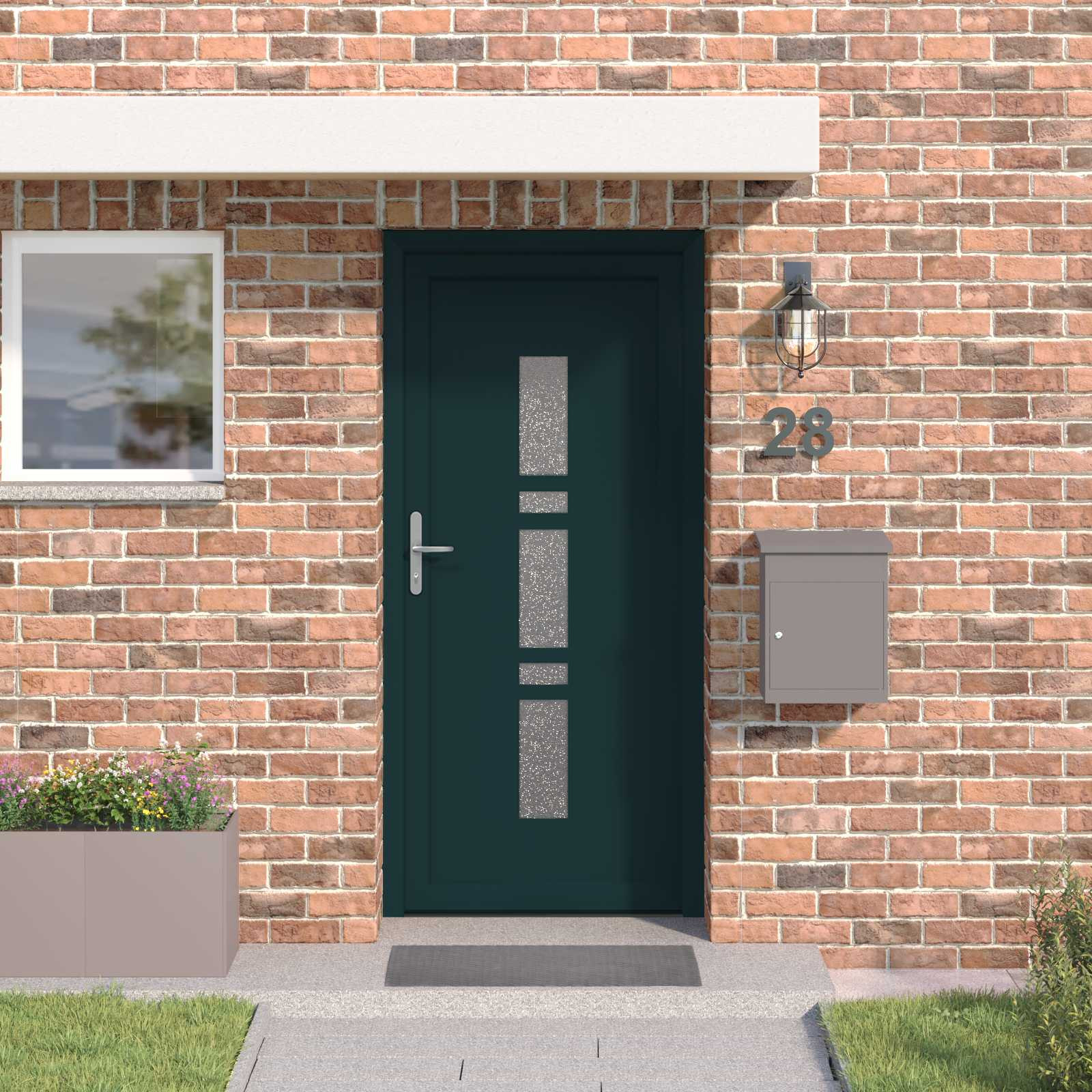 vidaXL Vordertür Anthrazit 98 x 208 cm PVC