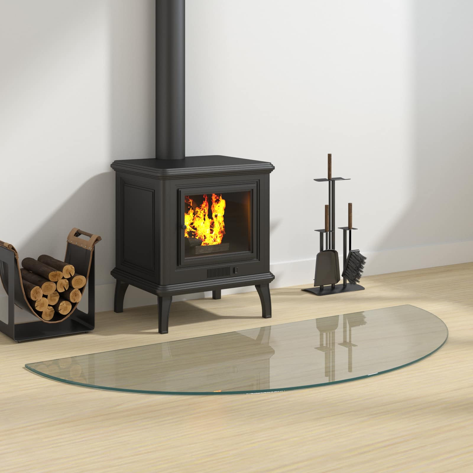 vidaXL Feuerstelle Glasplatte Transparent 1200 x 500 mm Glas