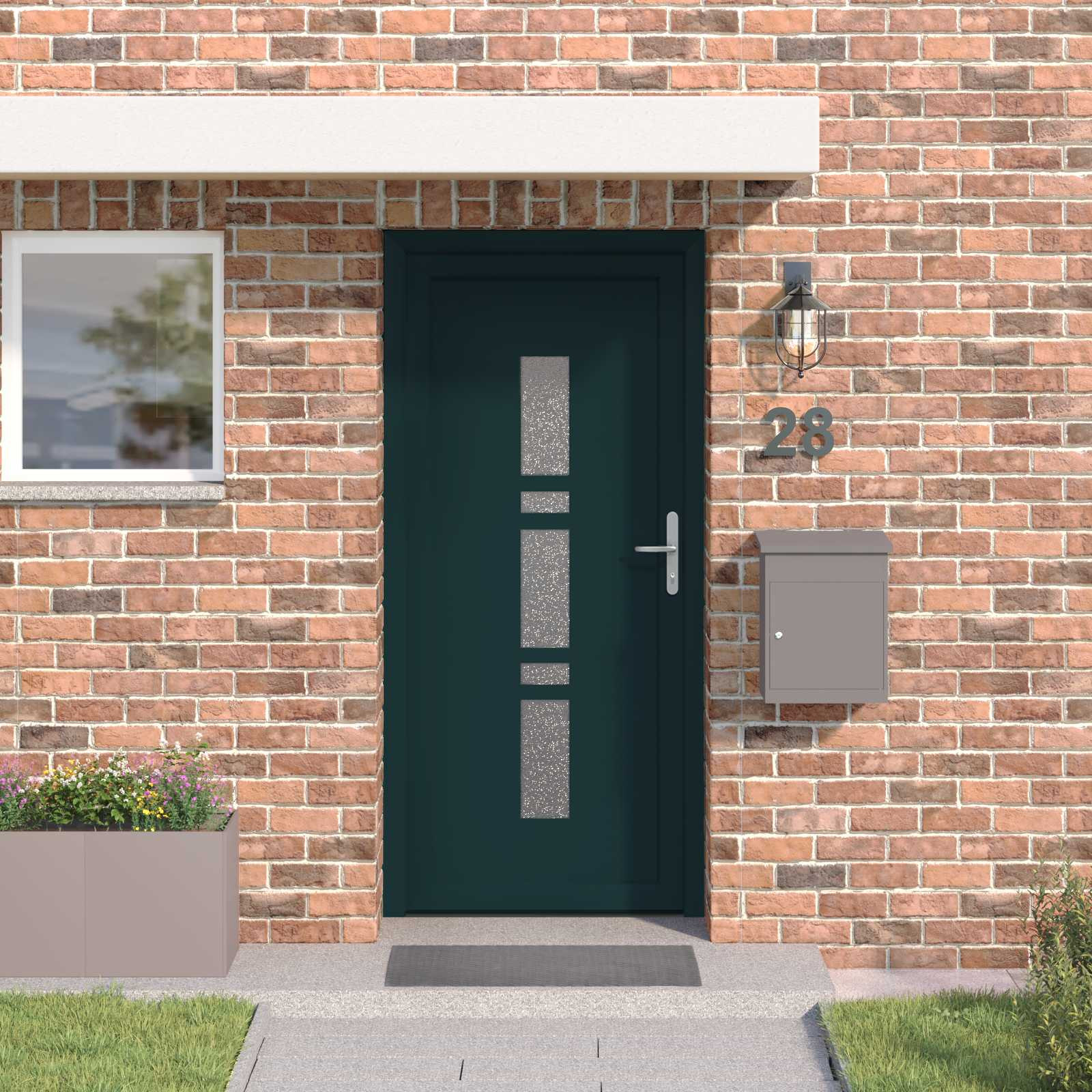 vidaXL Vordertür Anthrazit 98 x 208 cm PVC
