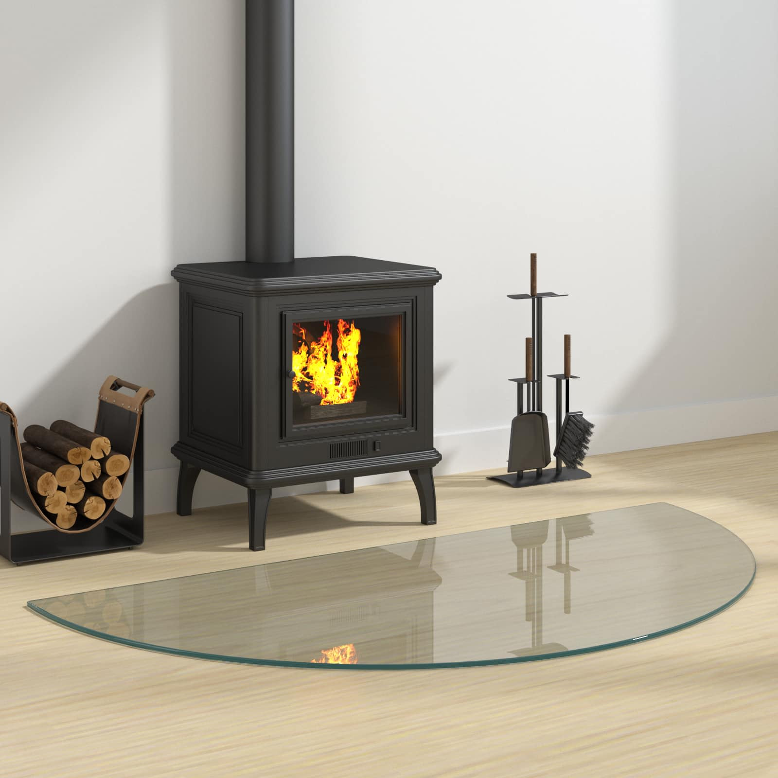 vidaXL Feuerstelle Glasplatte Transparent 1200 x 600 mm Glas