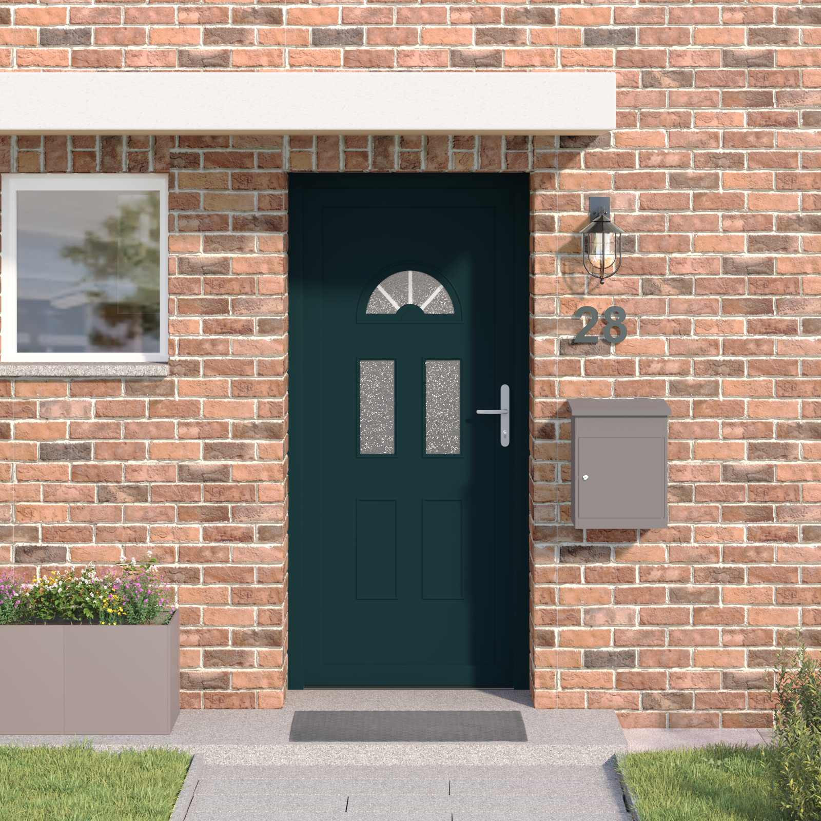 vidaXL Vordertür Anthrazit 110 x 210 cm PVC