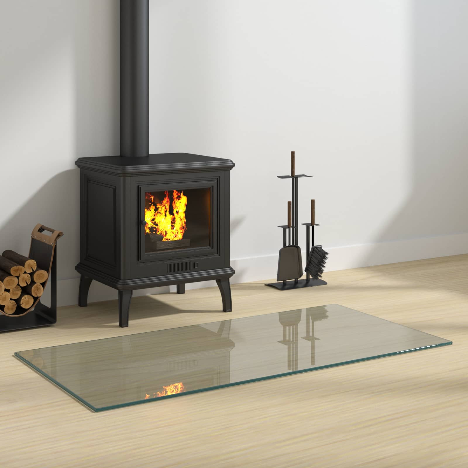 vidaXL Feuerstelle Glasplatte Transparent 100 x 50 cm Glas