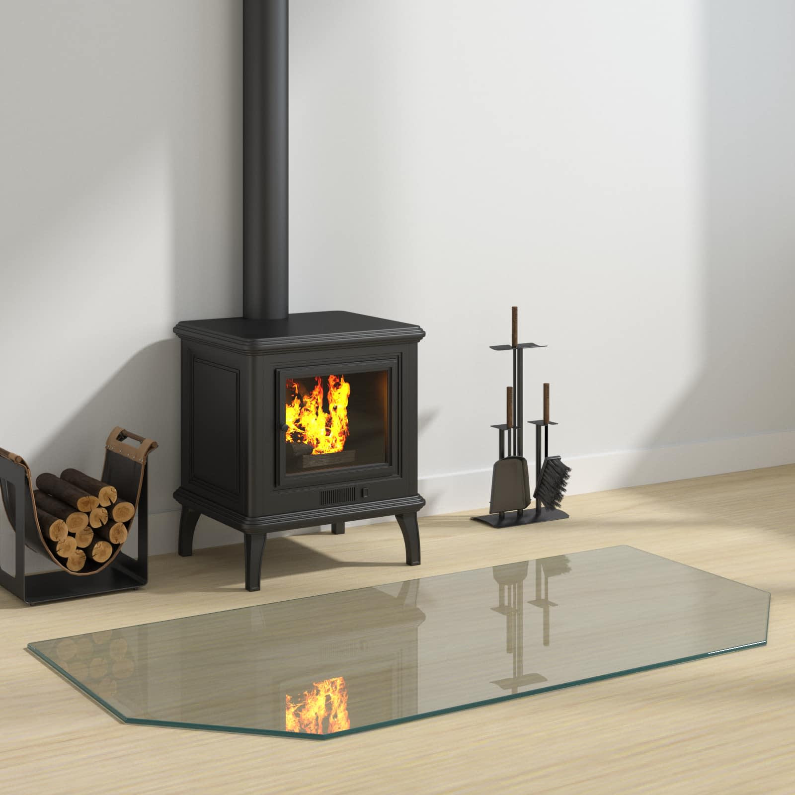 vidaXL Feuerstelle Glasplatte Transparent 120 x 60 cm Glas