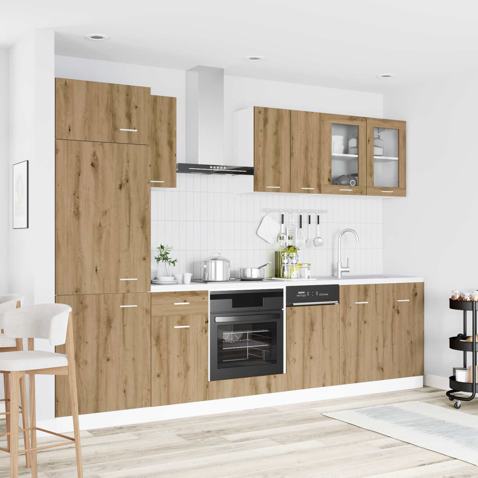 vidaXL Kücheneinheit Lyon 8 pcs Artisan-Eiche Holzwerkstoff