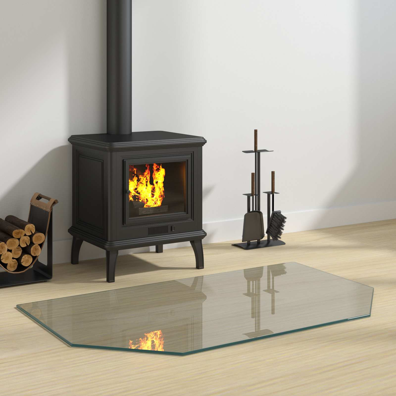 vidaXL Feuerstelle Glasplatte Transparent 100 x 60 cm Glas