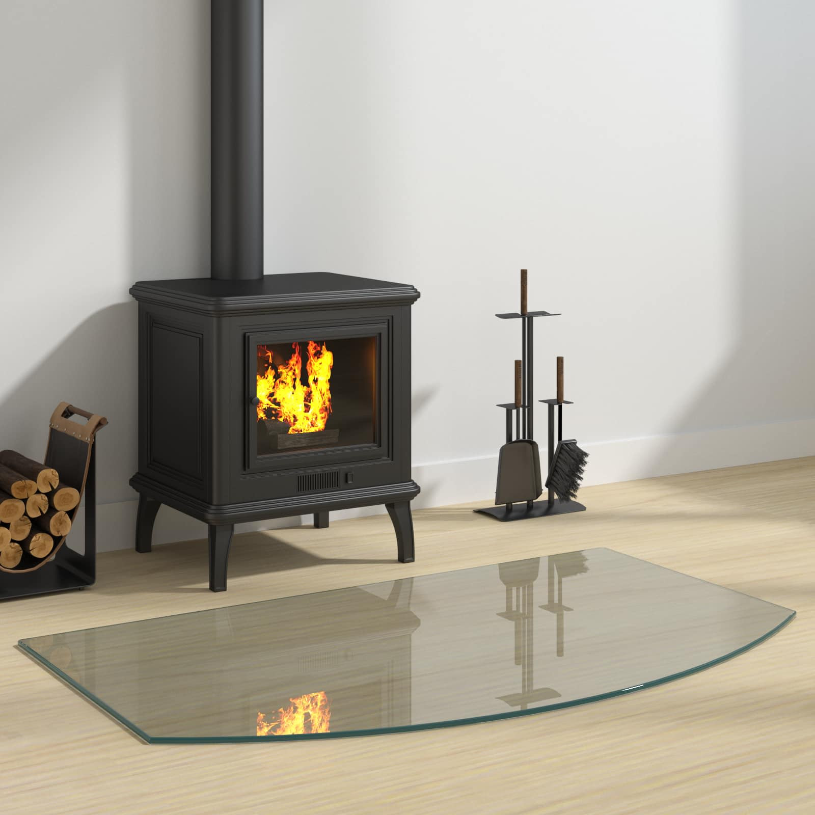 vidaXL Feuerstelle Glasplatte Transparent 100 x 60 cm Glas
