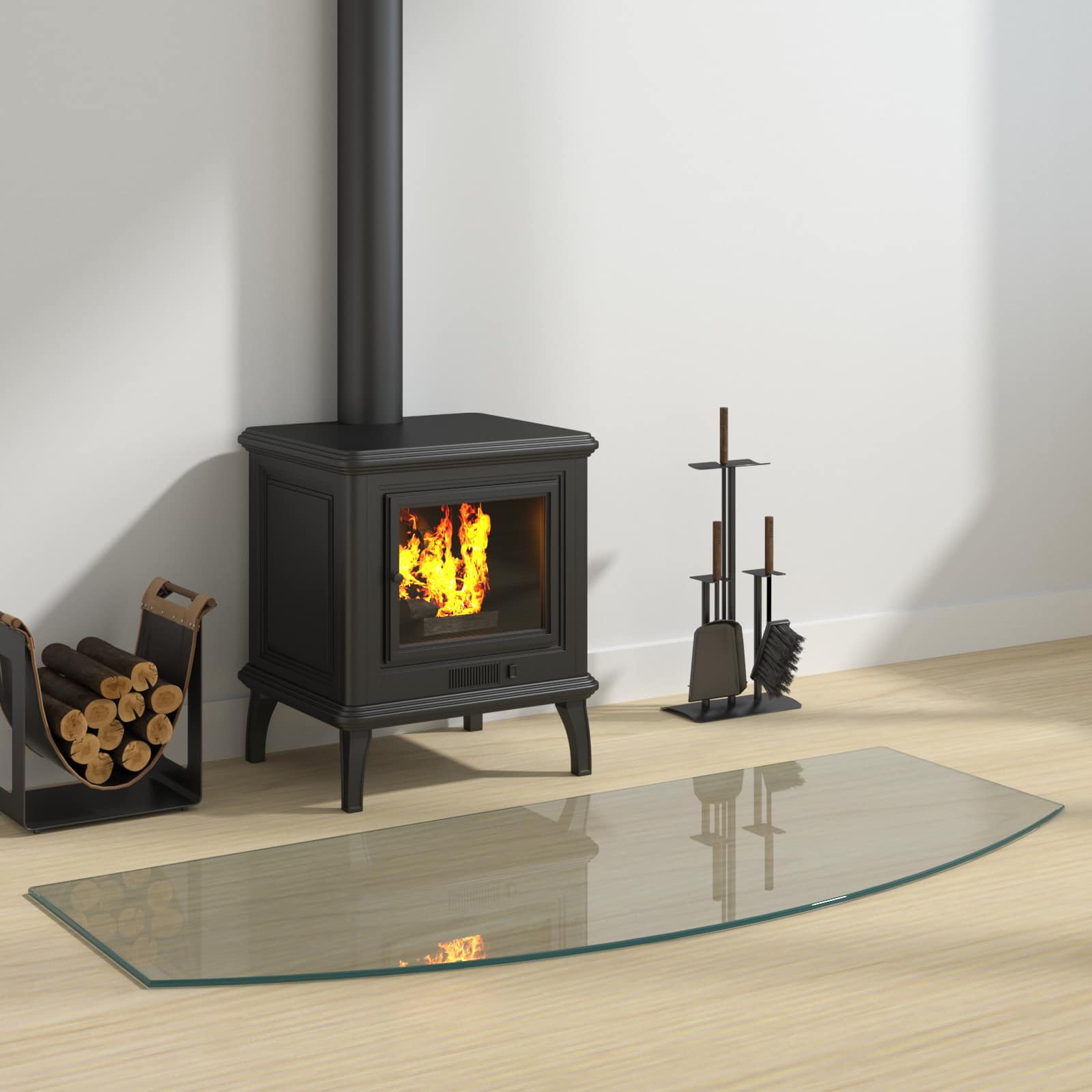 vidaXL Feuerstelle Glasplatte Transparent 120 x 50 cm Glas