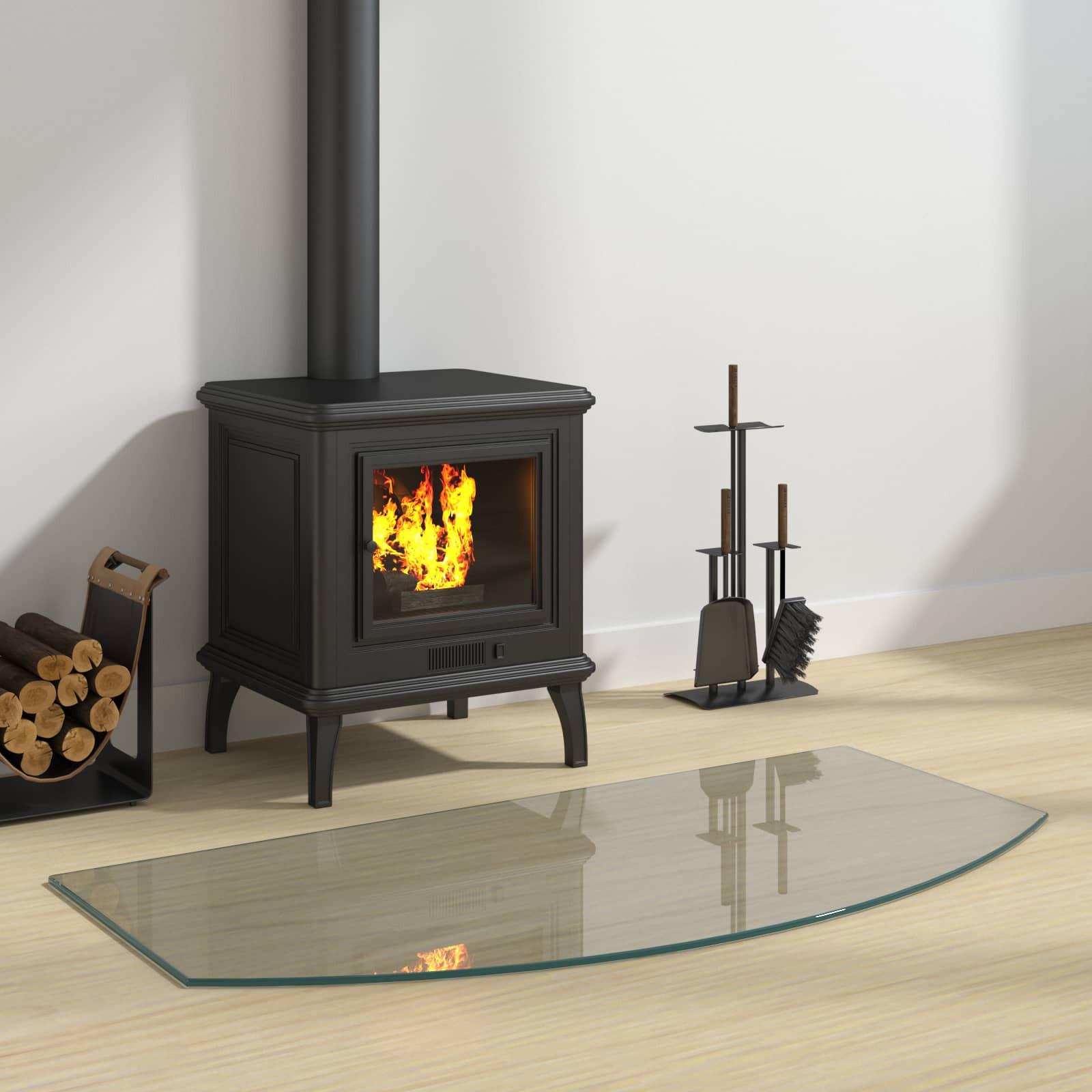 vidaXL Feuerstelle Glasplatte Transparent 100 x 50 cm Glas