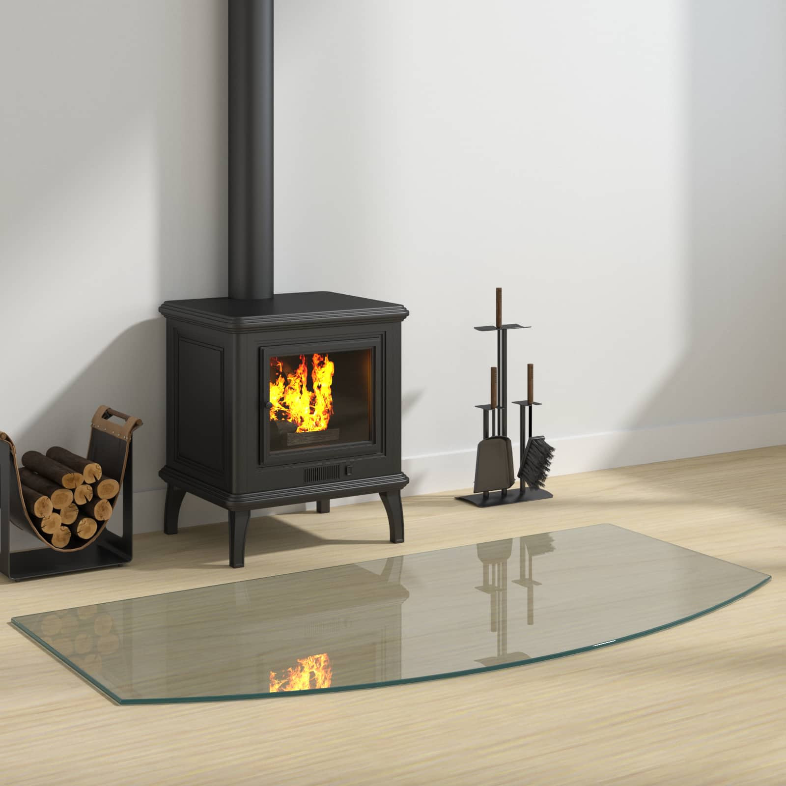 vidaXL Feuerstelle Glasplatte Transparent 120 x 60 cm Glas