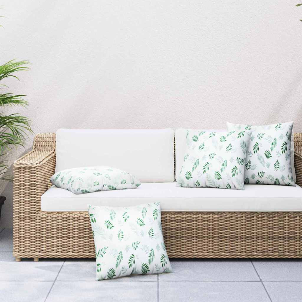 vidaXL Streupillows Blatt 4 pcs Blattmuster 40 x 40 cm Polyesterstoff