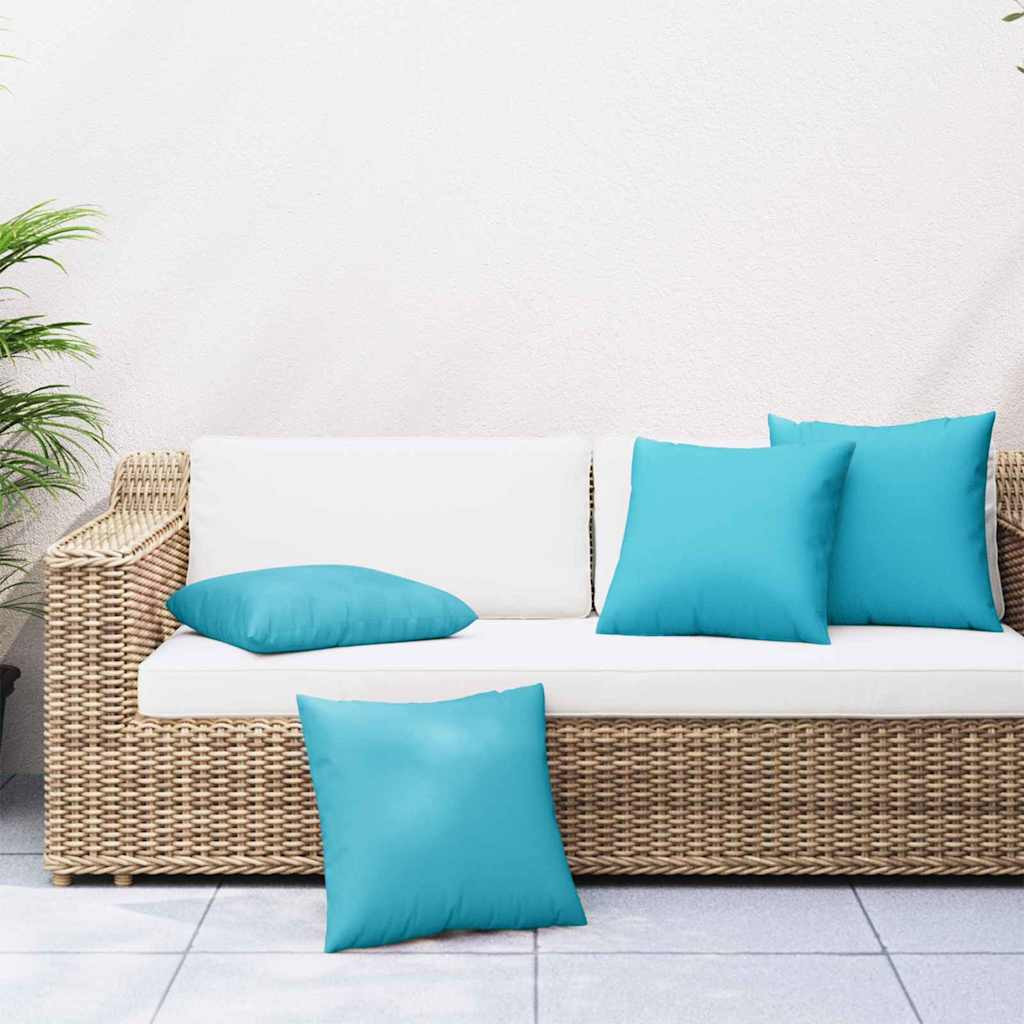 vidaXL Streupillows Uni 4 pcs Türkis 50 x 50 cm Polyesterstoff