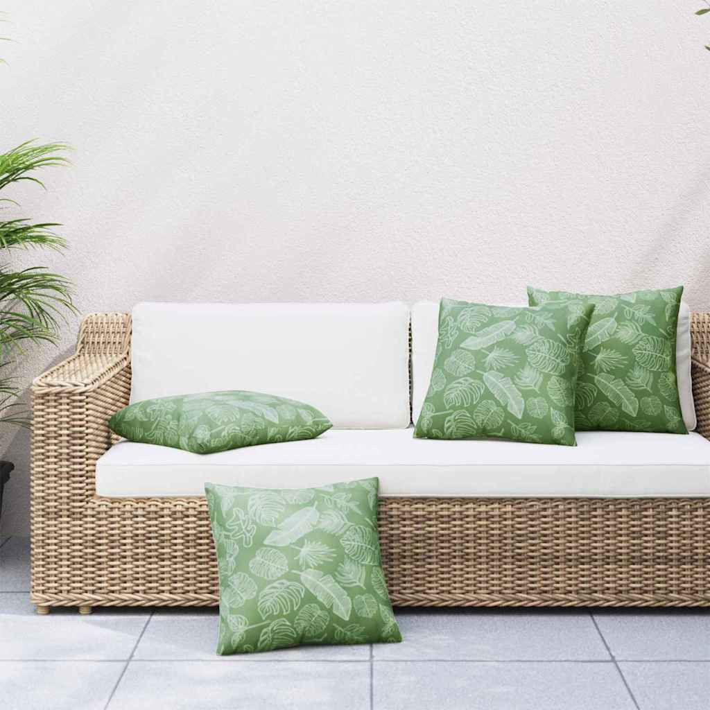vidaXL Streupillows Blatt 4 pcs Blattmuster 60 x 60 cm Polyesterstoff