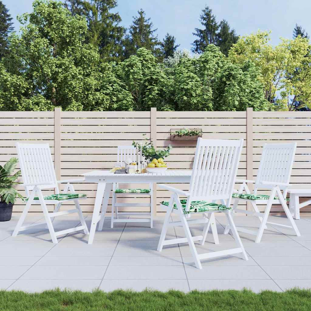 vidaXL Stuhlkissen 4 Stk. Blattmuster 50 x 50 x 4 cm Oxford-Stoff