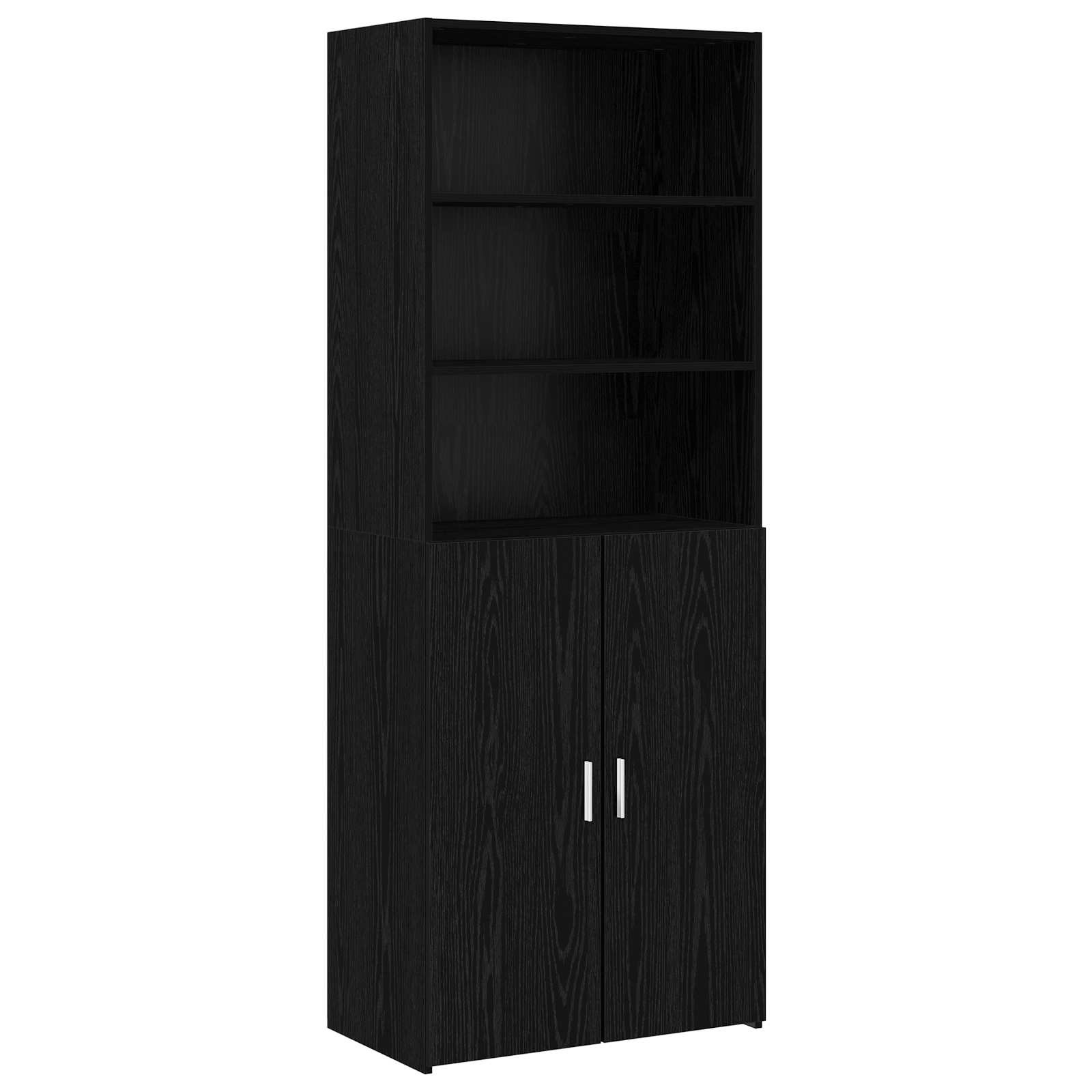 vidaXL Highboard Schwarze Eiche 70 x 42,5 x 185 cm Holzwerkstoff
