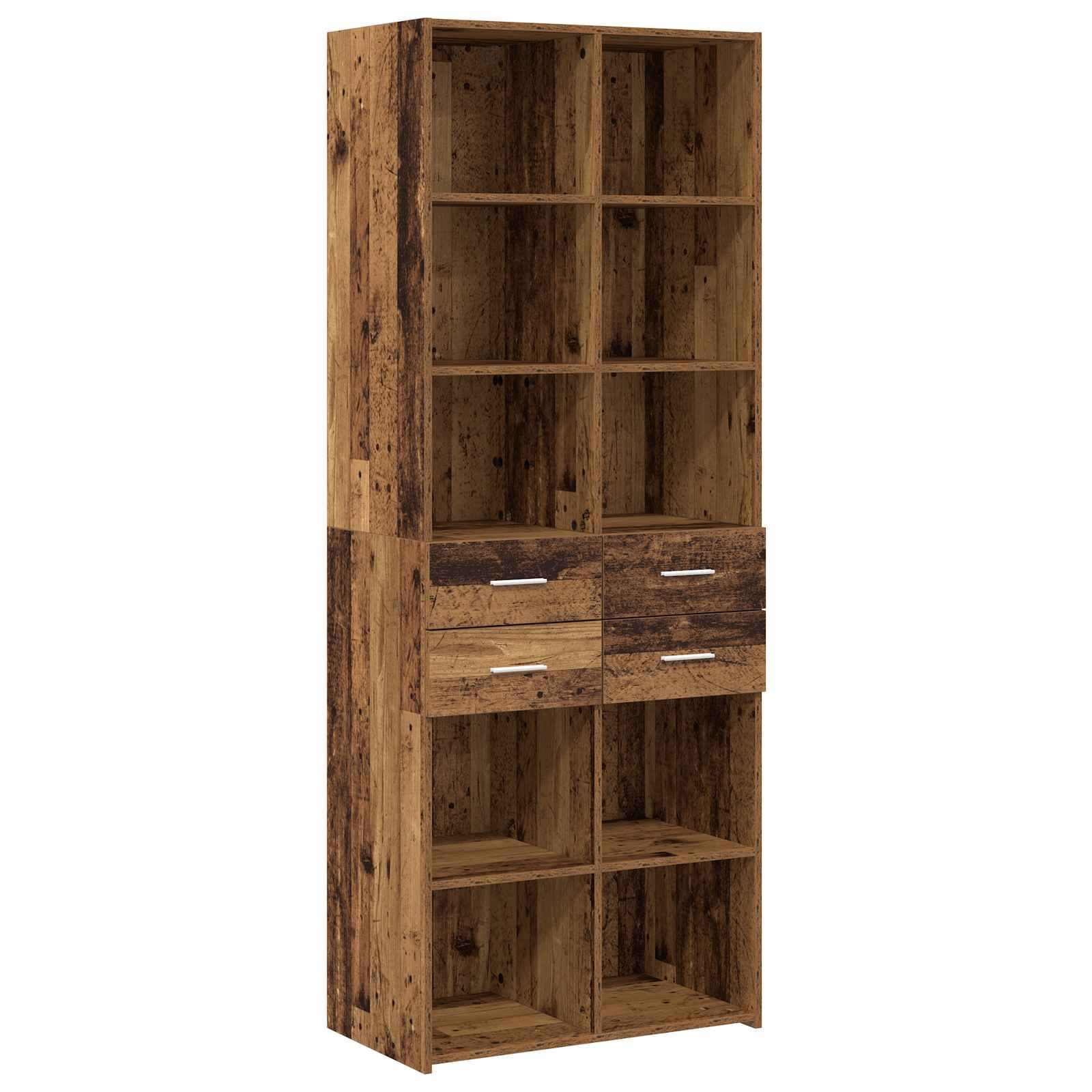 vidaXL Bücherregal Altholz 30 x 42,4 x 185,2 cm