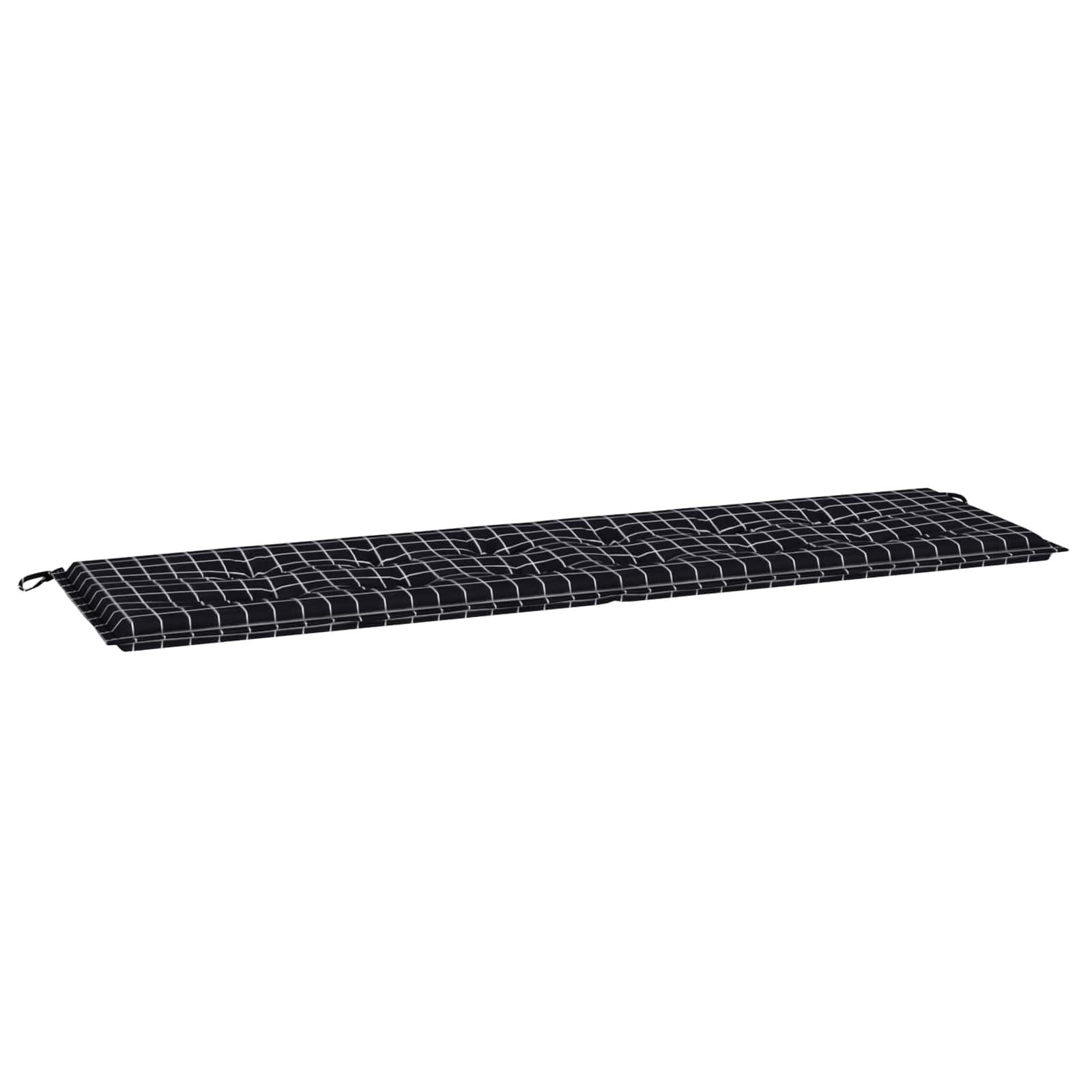 vidaXL Bankpolster Oxford-Stoff Schwarz kariert 150 x 50 x 3 cm