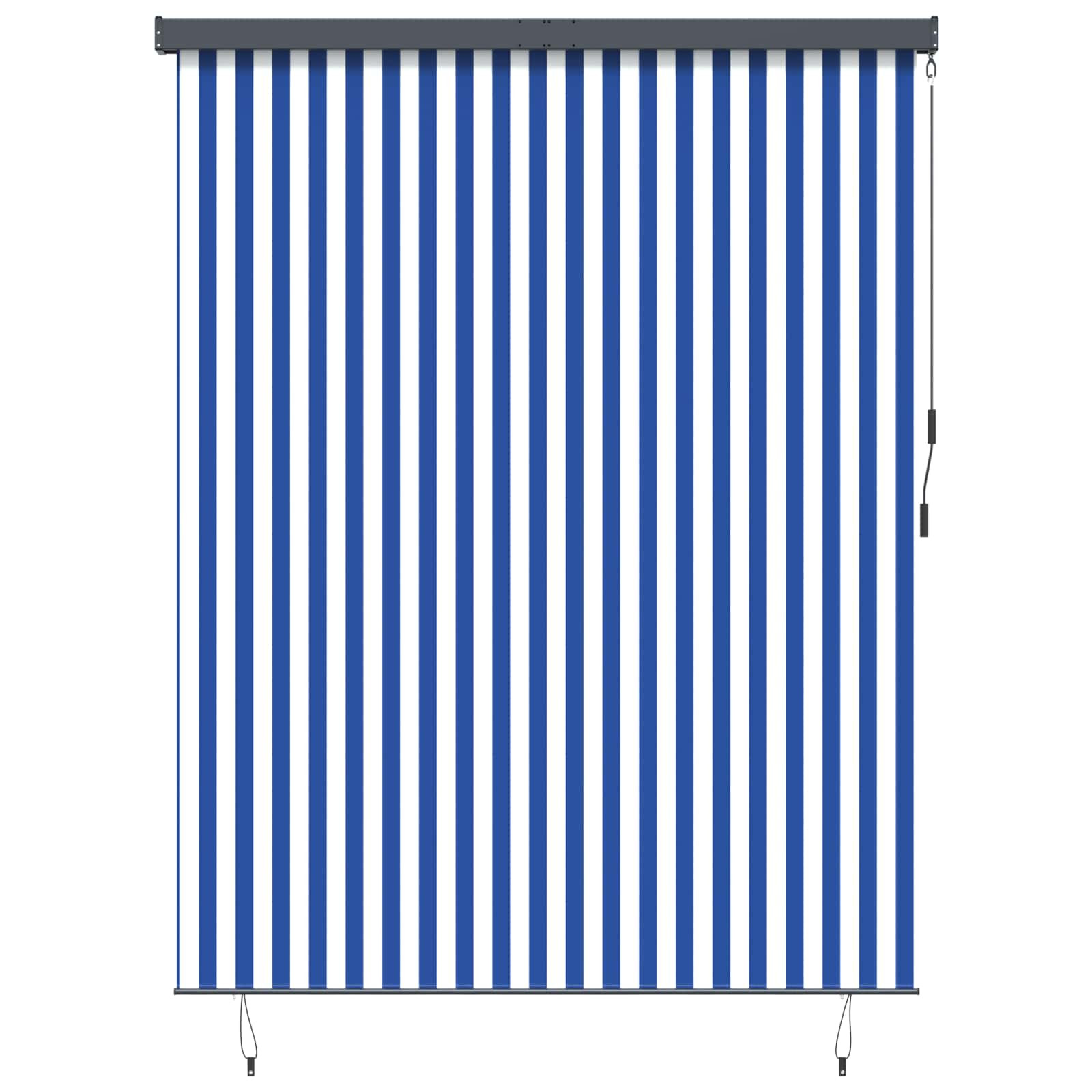 vidaXL Rollo Blau und Weiß 200 x 250 cm Stoff und Aluminium