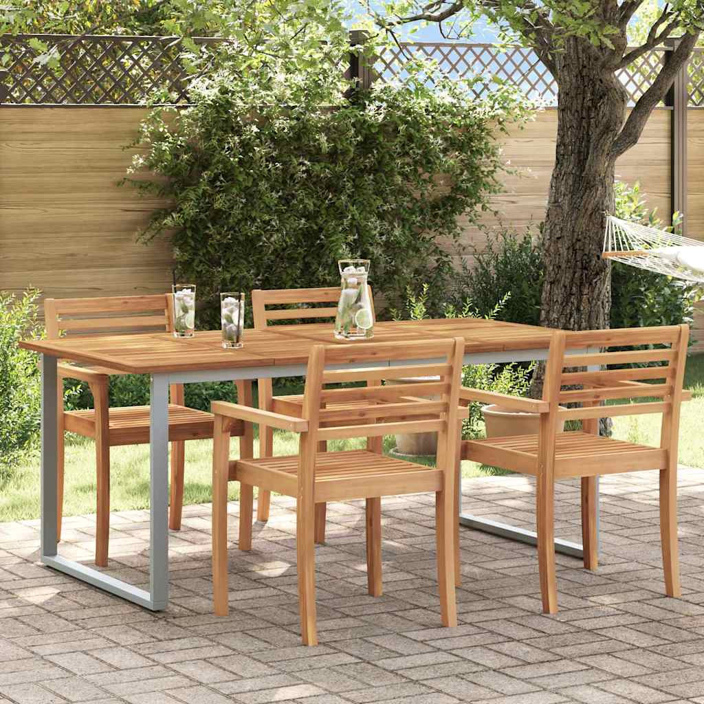 vidaXL Gartentisch Grau 180 x 90 x 75 cm Massivholz Akazie