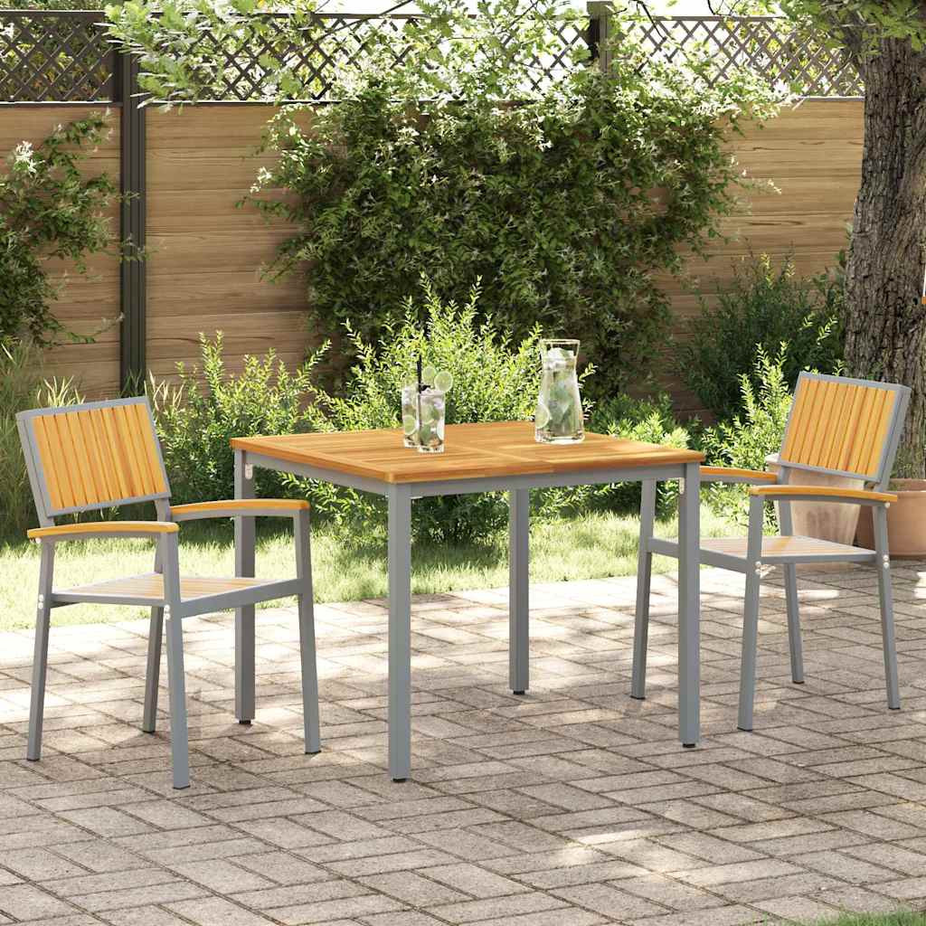 vidaXL Stapelstuhl 2 pcs Braun 56 x 57 x 87 cm Massivholz Akazie
