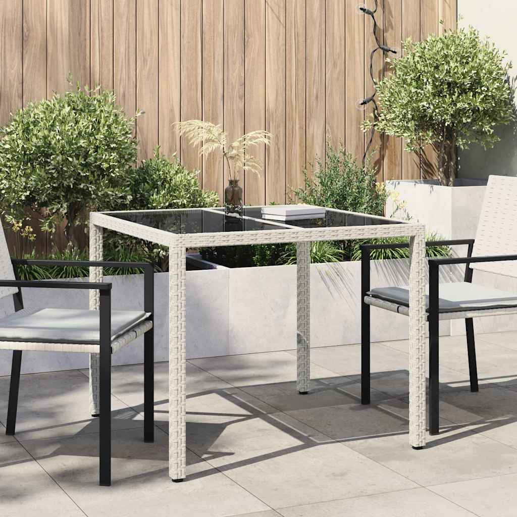 vidaXL Gartentisch Weiß 90 x 90 x 75 cm Poly-Rattan