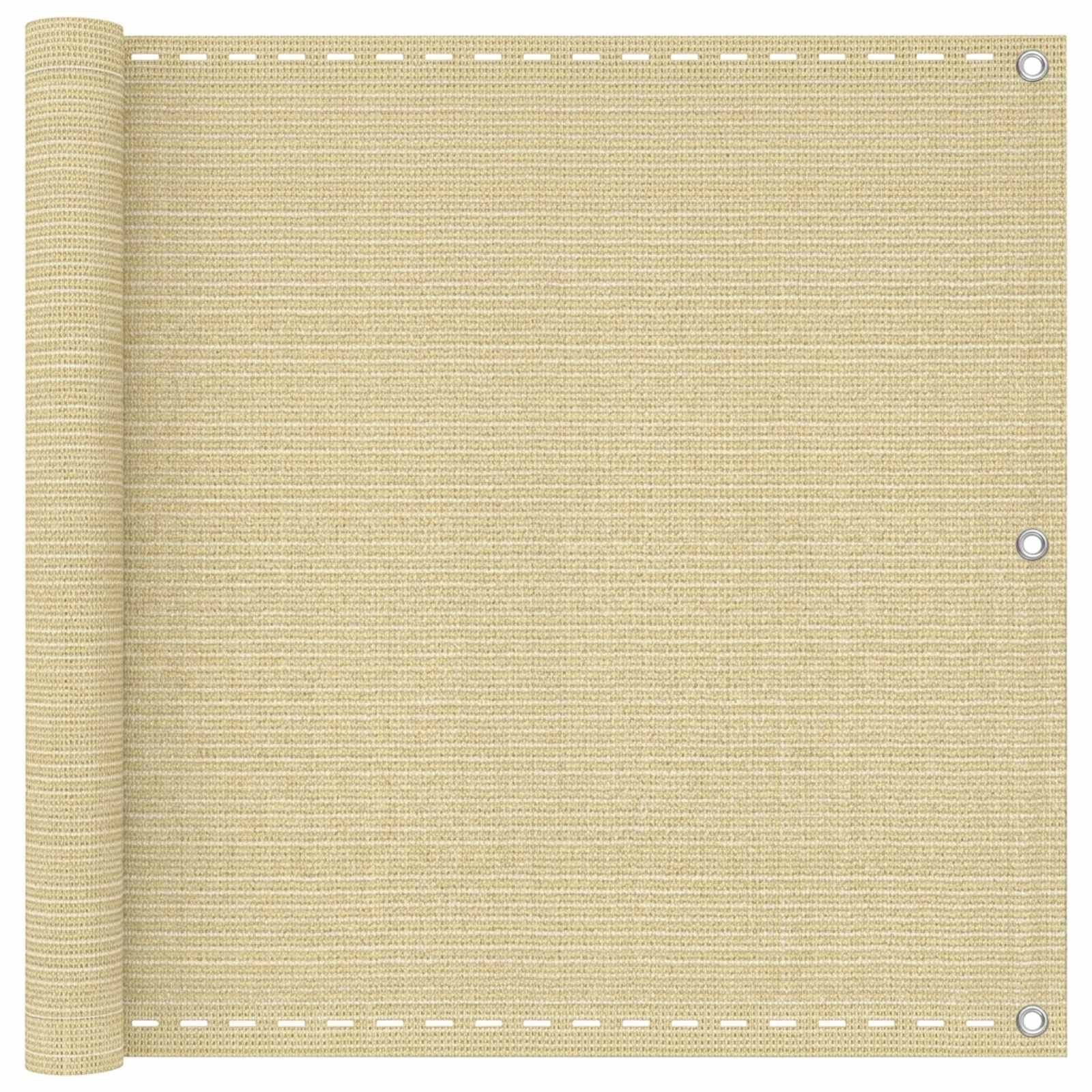 vidaXL Balkonsichtschutz Beige 75 x 800 cm HDPE und Aluminium