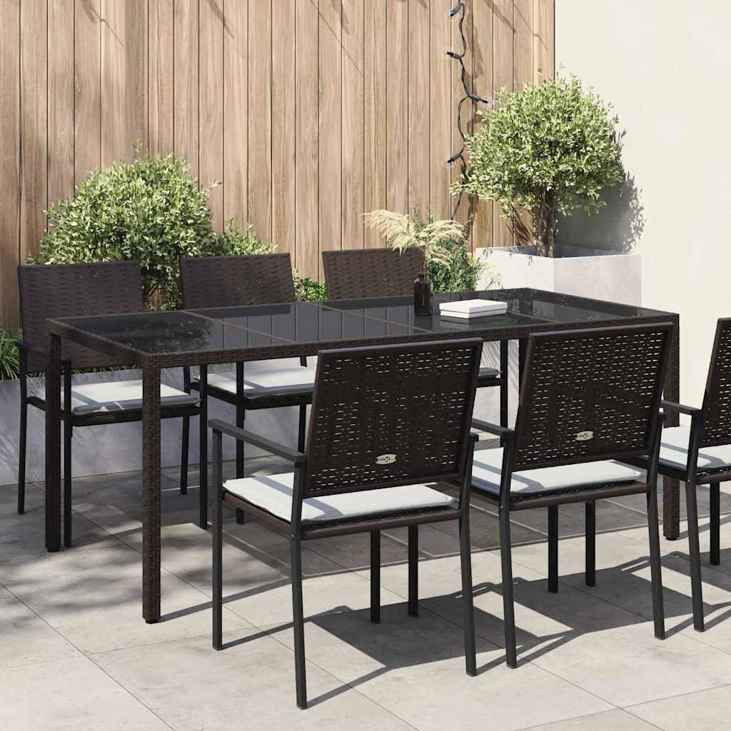 vidaXL Gartentisch Braun Poly-Rattan