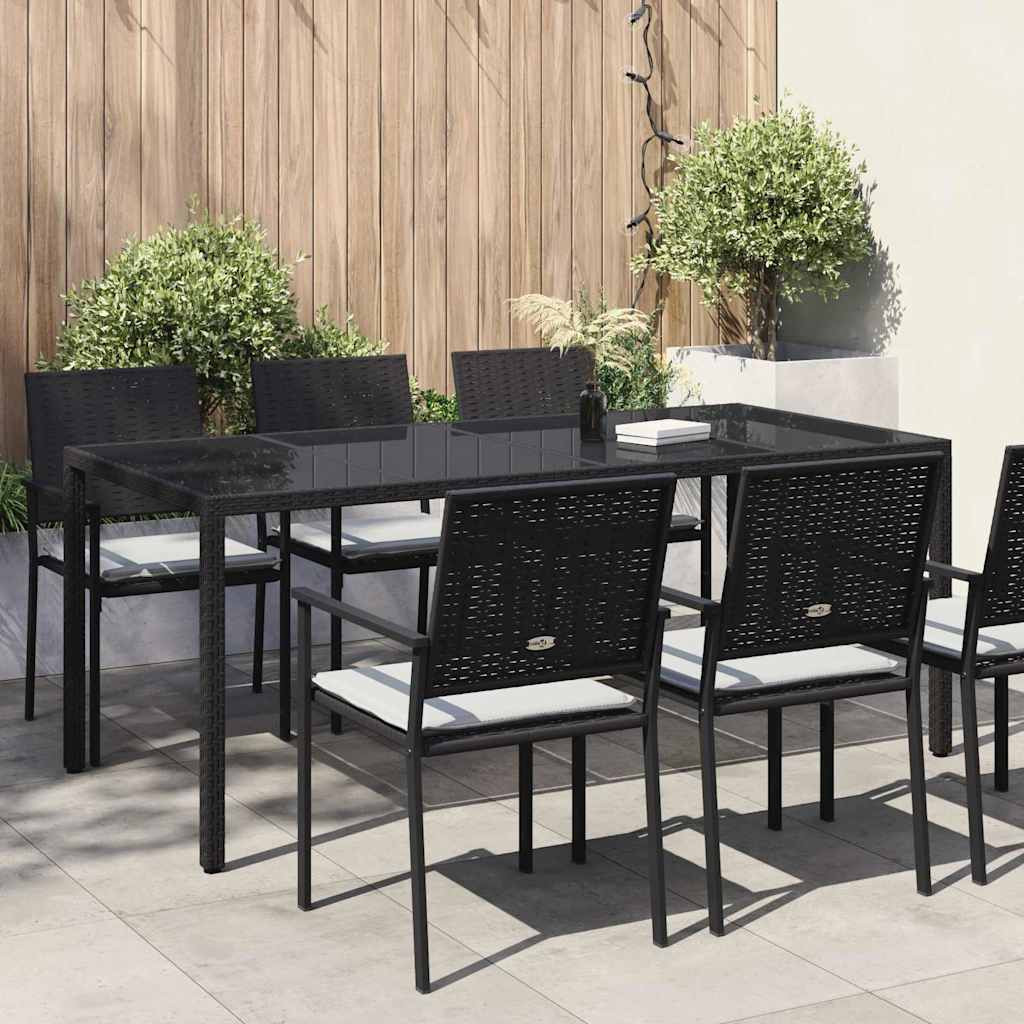 vidaXL Gartentisch Schwarz Poly-Rattan