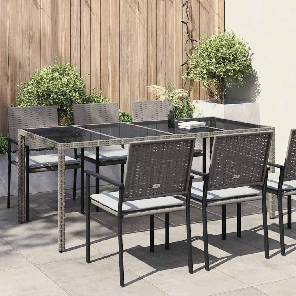 vidaXL Gartentisch Grau Poly-Rattan